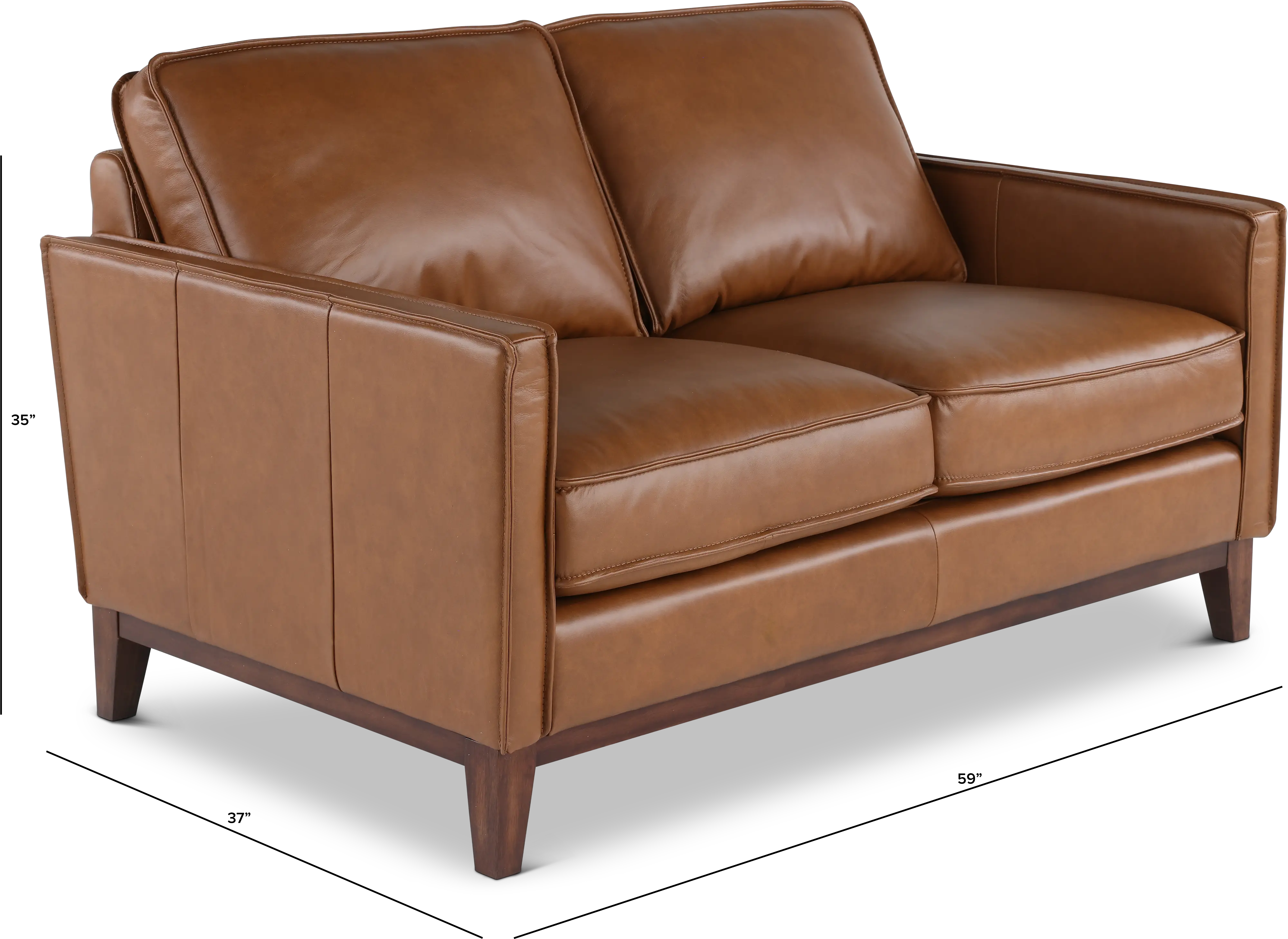 Weston Brown Leather Loveseat-3