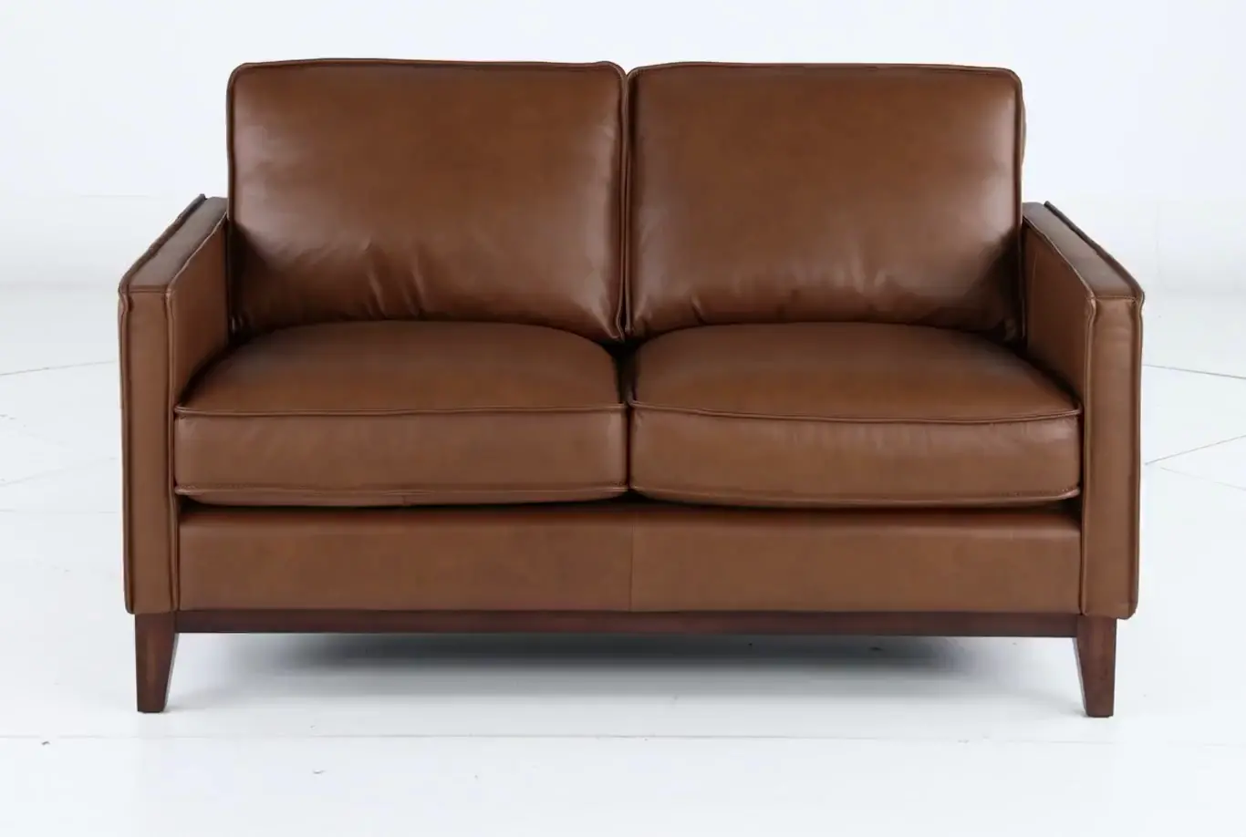 Weston Brown Leather Loveseat-5