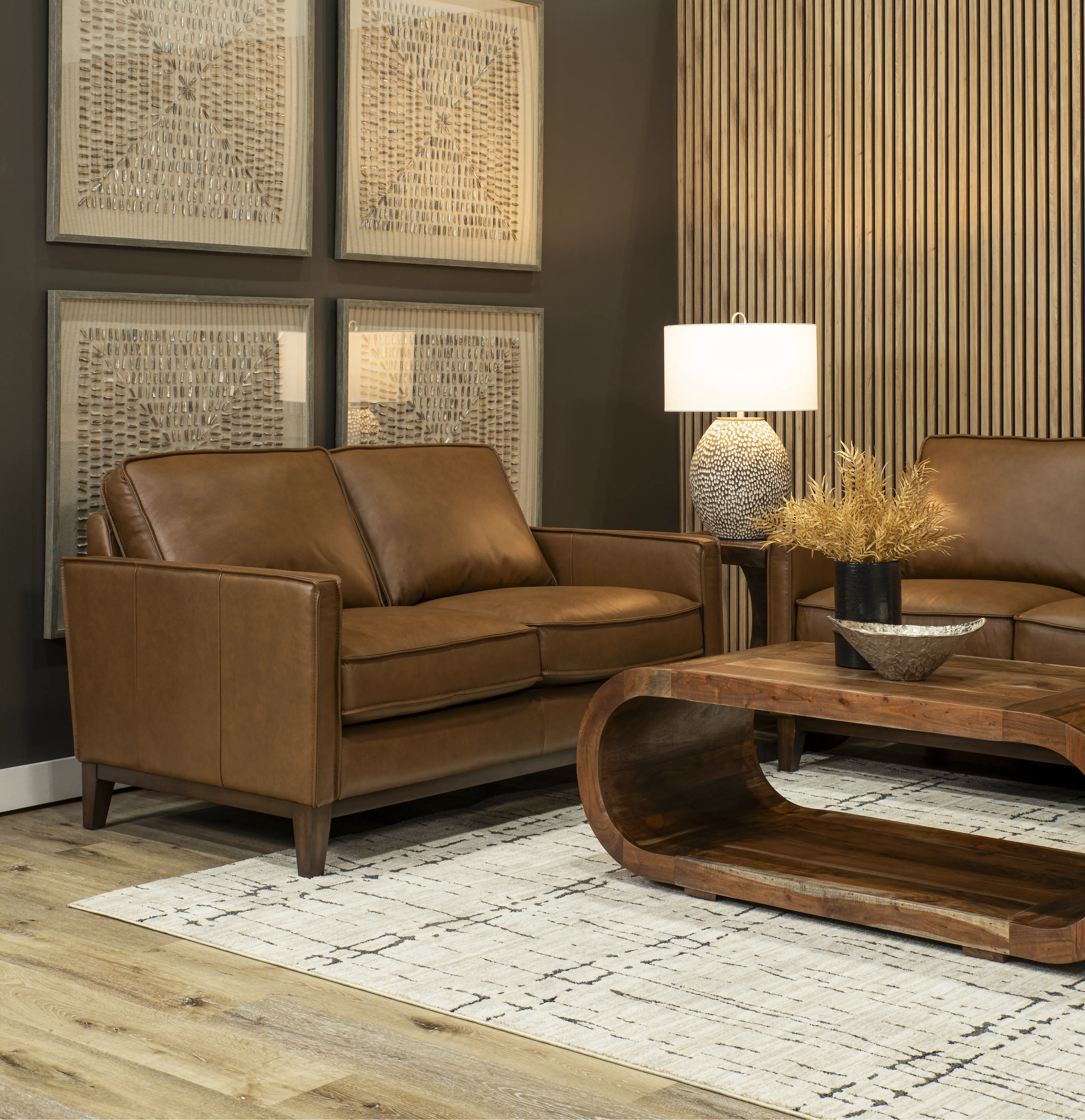 Weston Brown Leather Loveseat-9