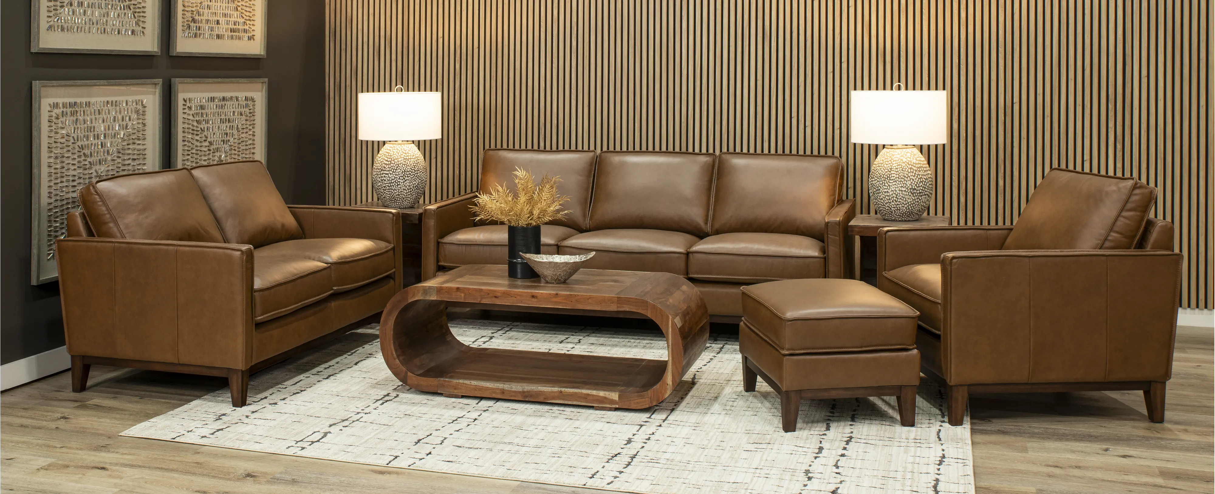 Weston Brown Leather Ottoman-4