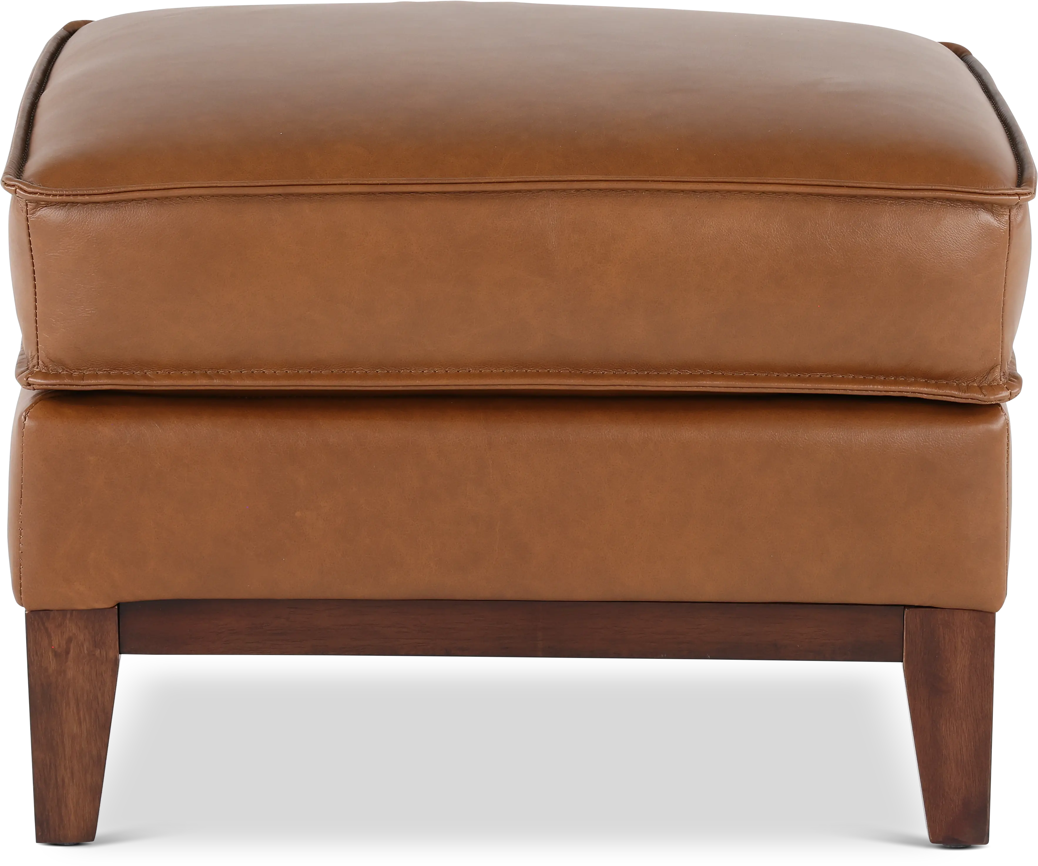 Weston Brown Leather Ottoman-5