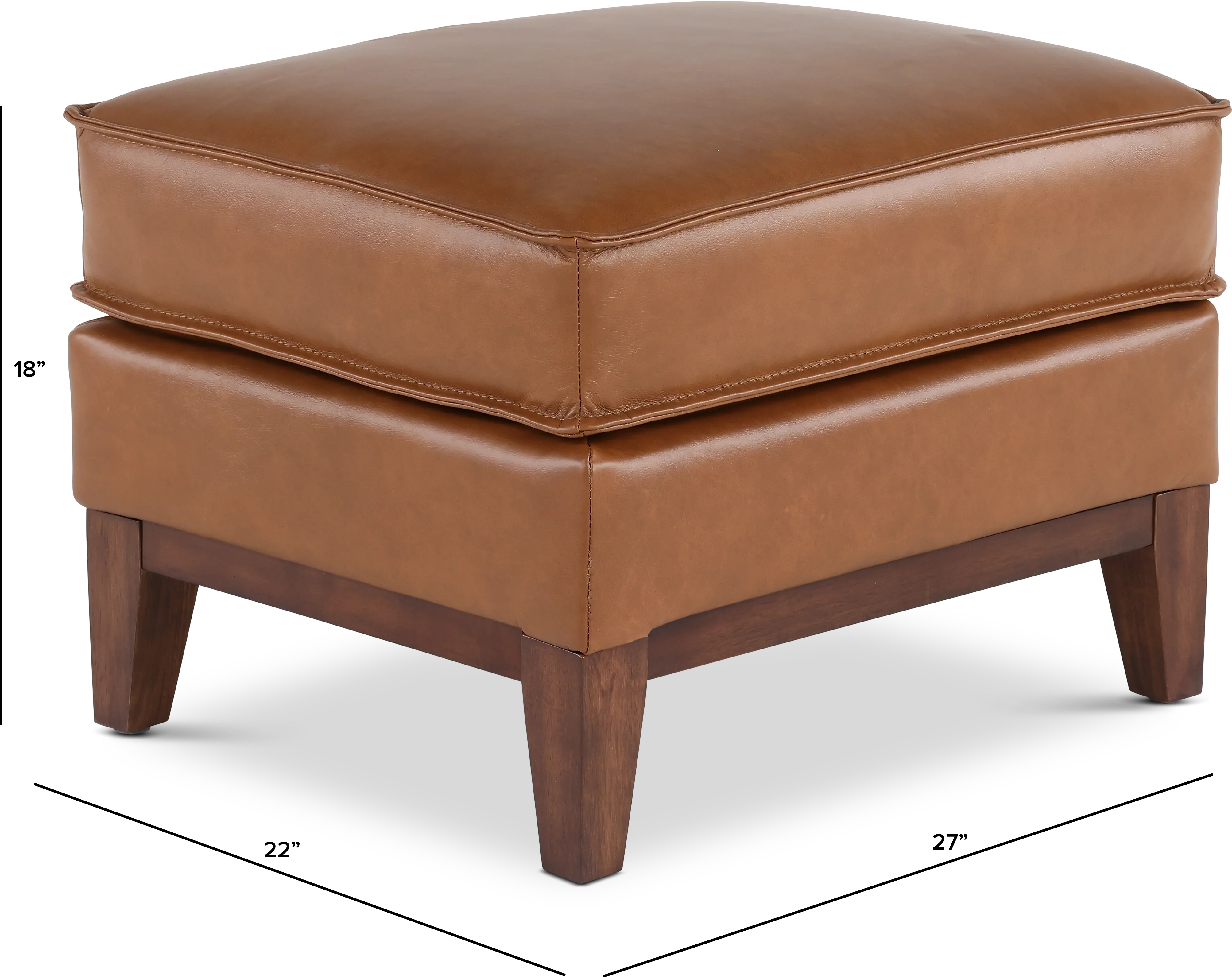 Weston Brown Leather Ottoman-3