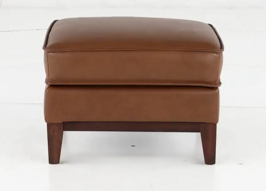 Weston Brown Leather Ottoman-6