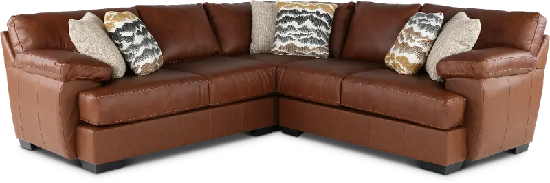 Cody Brown Leather-Match 3 Piece Sectional