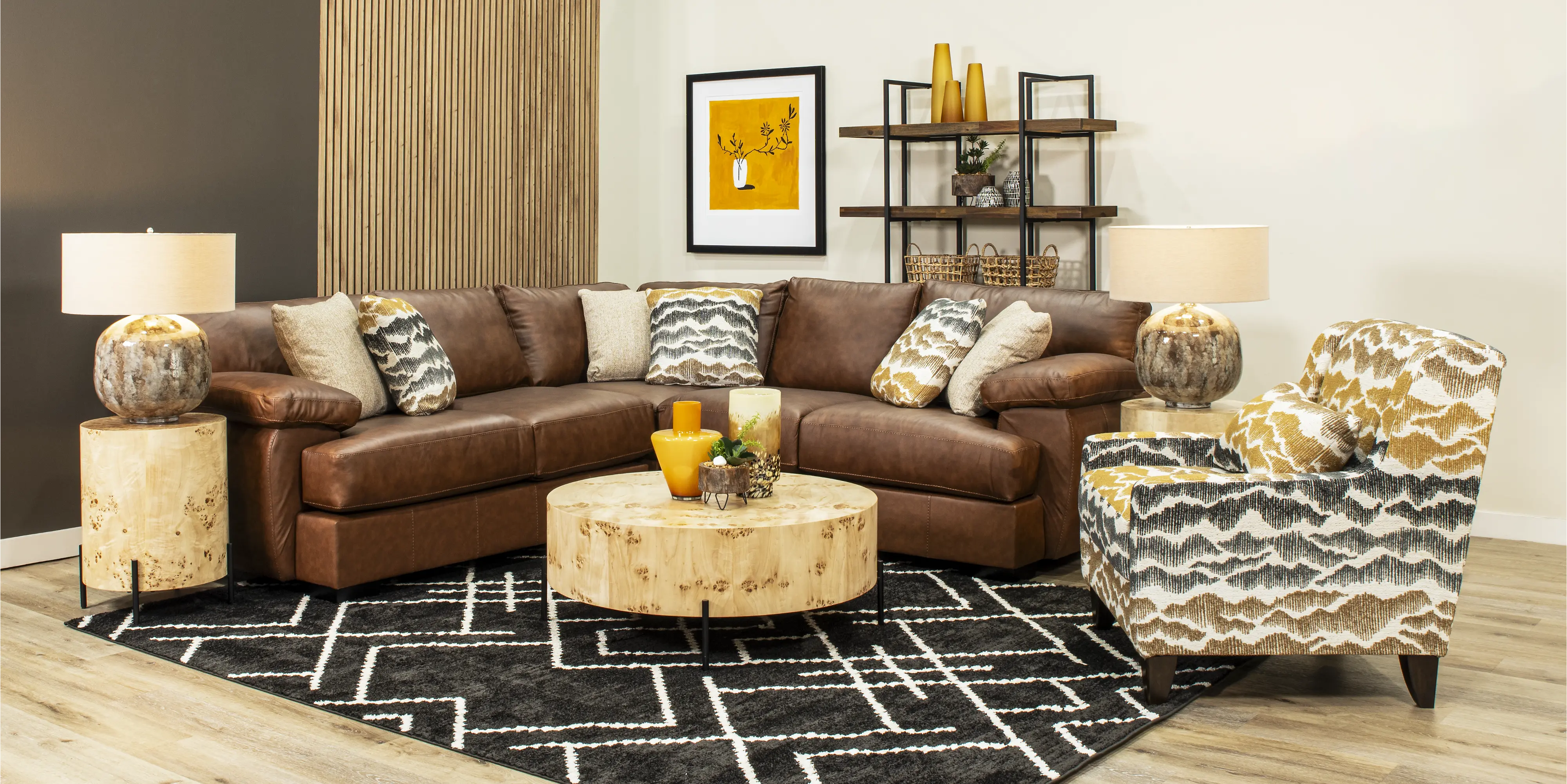 3PC/CODY/WINNRBUCK Cody Brown Leather-Match 3 Piece Sectional-2
