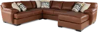 4PC/CODY/OPT1 Cody Brown Leather-Match 4 Piece Sectional