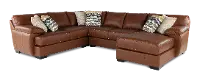 4PC/CODY/OPT1 Cody Buck Brown Leather-Match 4-Piece Sectional
