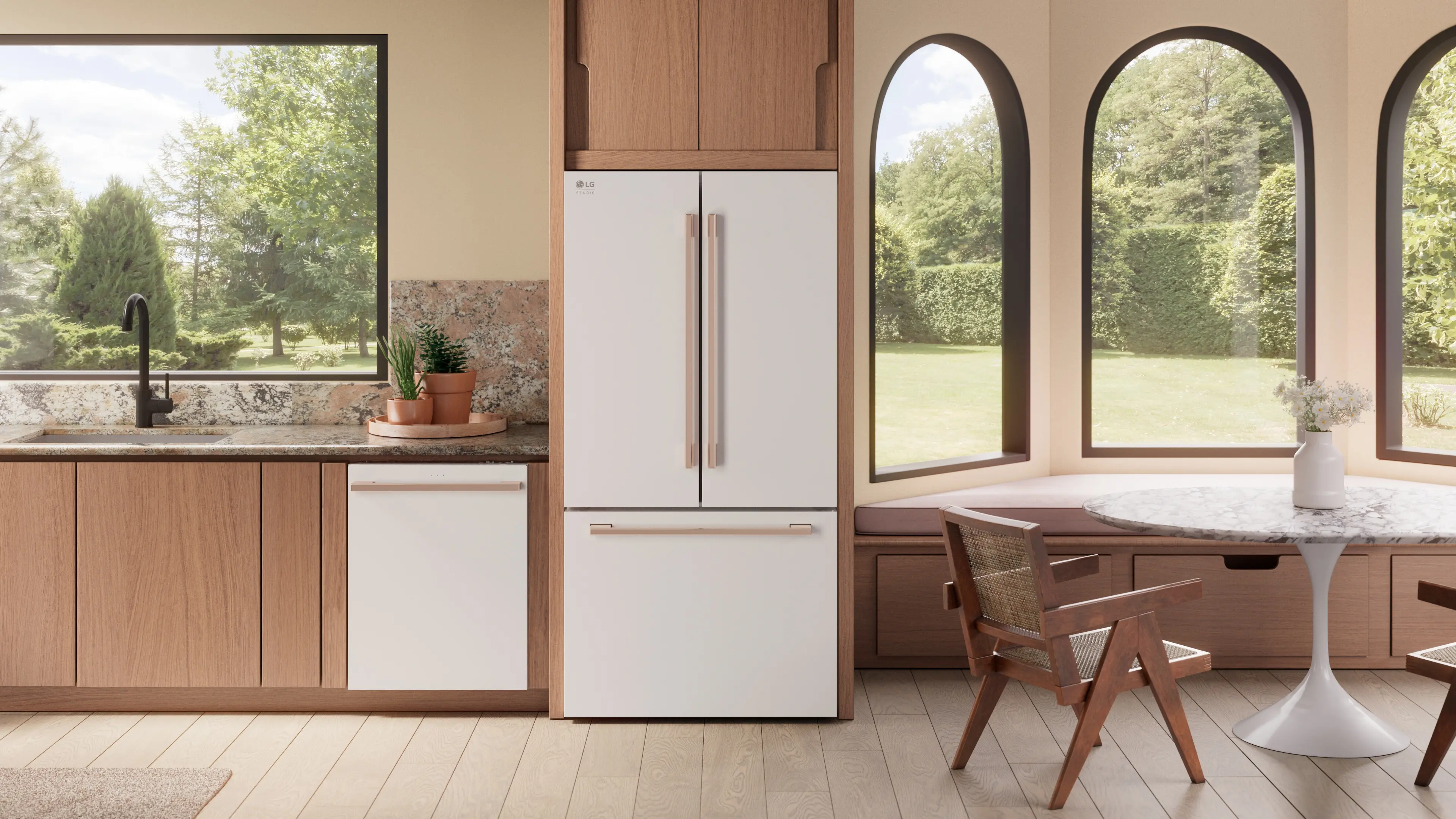 SRFB27W3-USENEWSKU LG STUDIO 27 Cu Ft Smart French Door Refrigerator - Counter Depth White-2