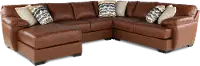 4PC/CODY/OPT2 Cody Brown Leather-Match 4 Piece Sectional