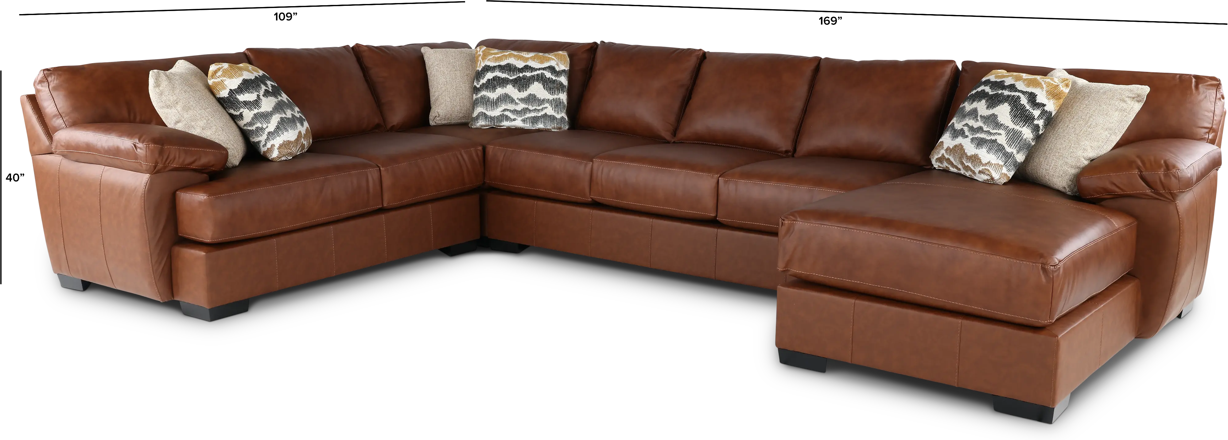 4PC/CODY/OPT3 Cody Brown Leather-Match 4 Piece Sectional-3