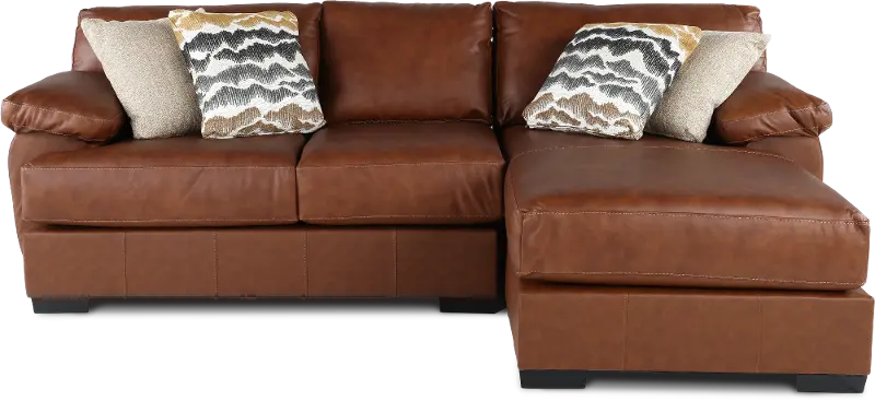 Cody Brown Leather-Match 2 Piece Sectional