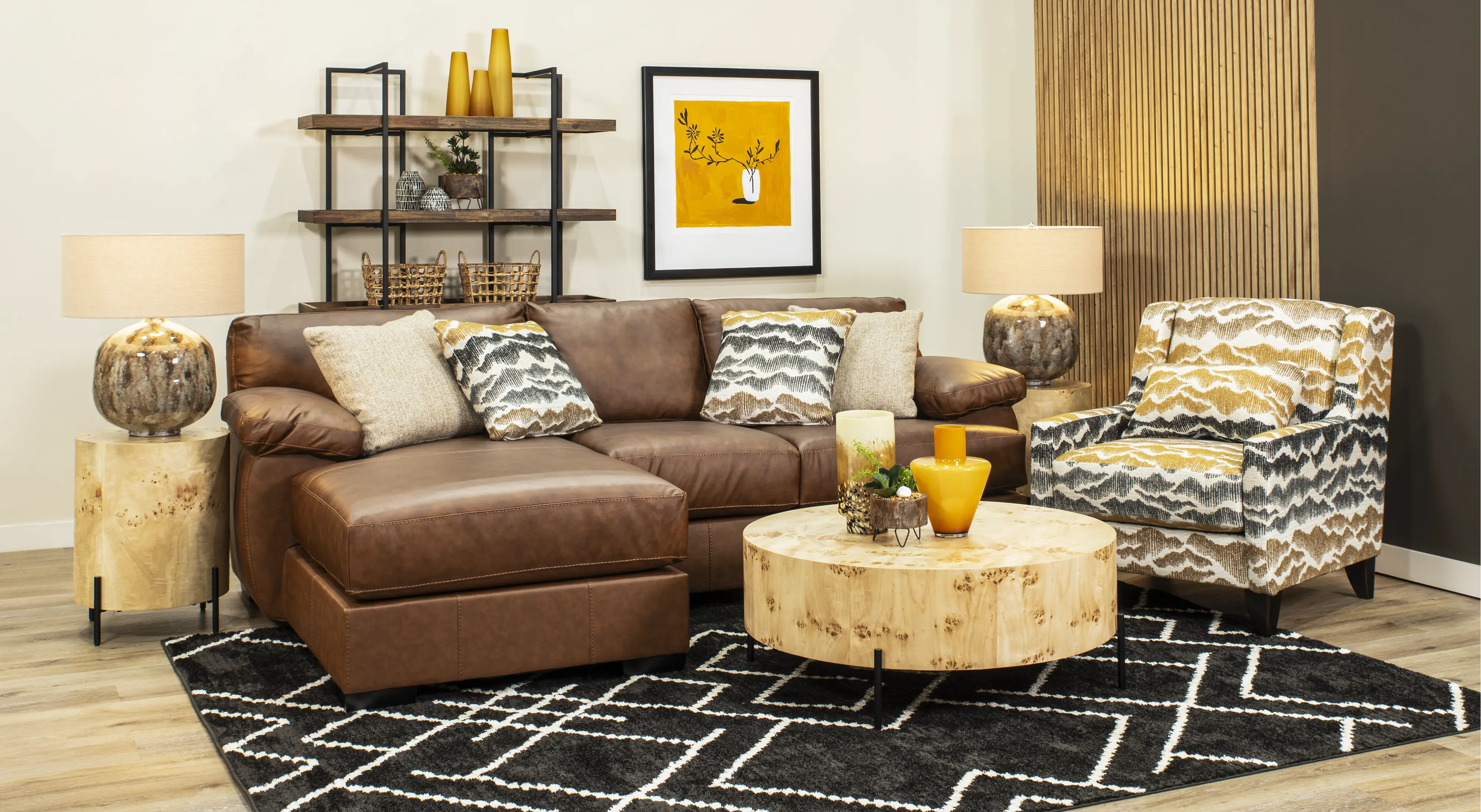 2PC/CODY/OPT2 Cody Brown Leather-Match 2 Piece Sectional-2