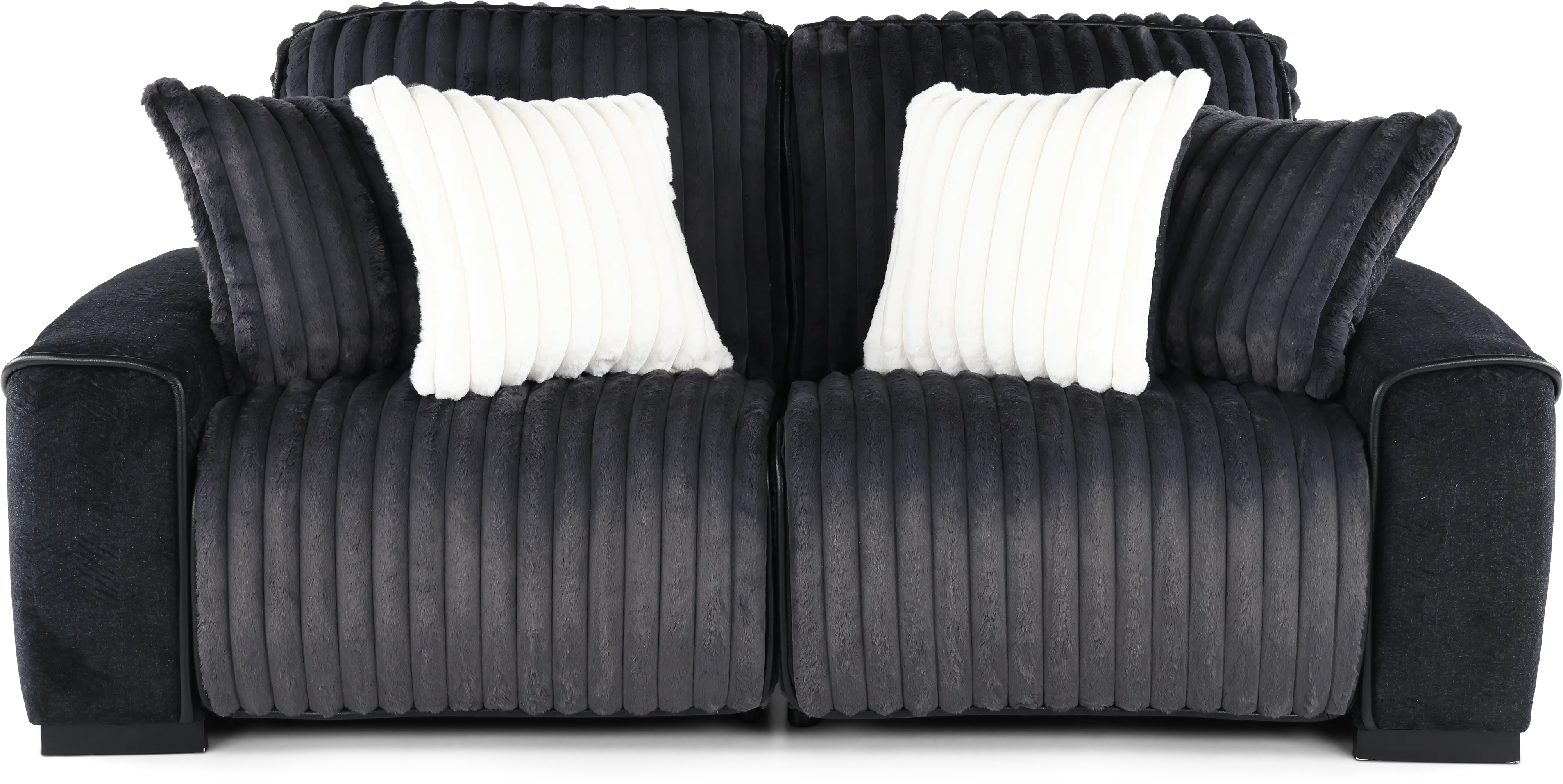 Presley Charcoal 2 Piece Power Reclining Loveseat-1