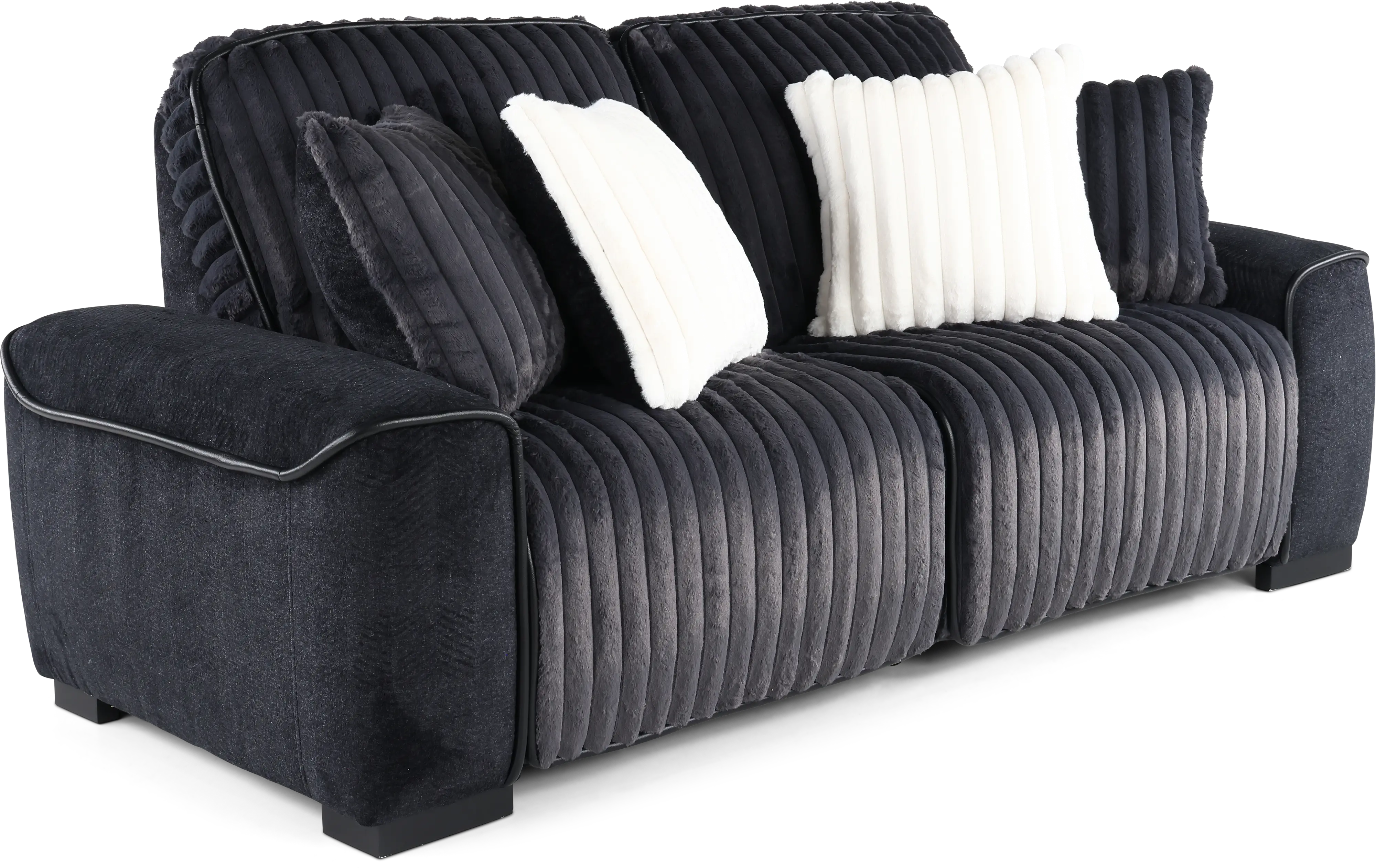 Presley Charcoal 2 Piece Power Reclining Loveseat-4