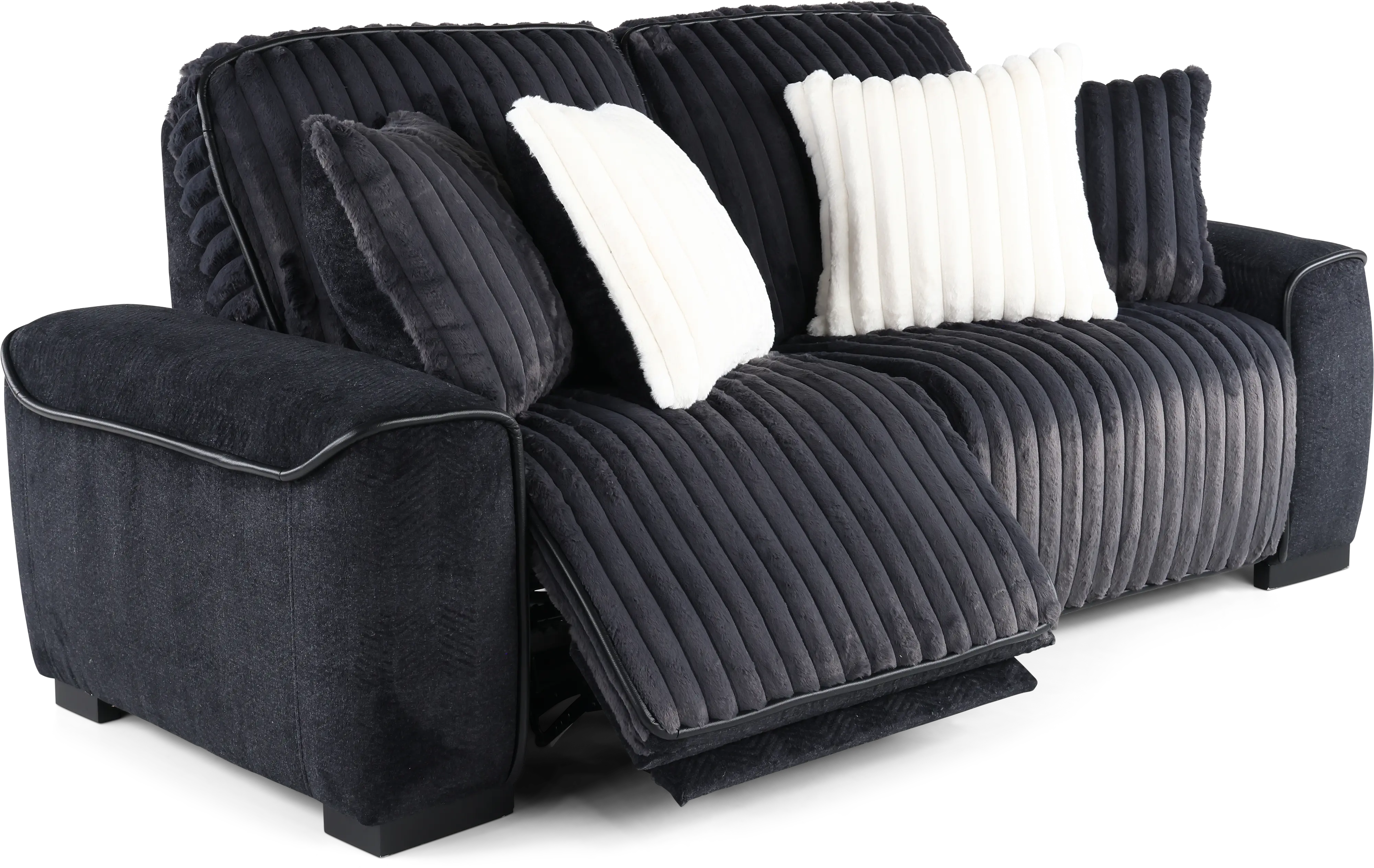 Presley Charcoal 2 Piece Power Reclining Loveseat-6