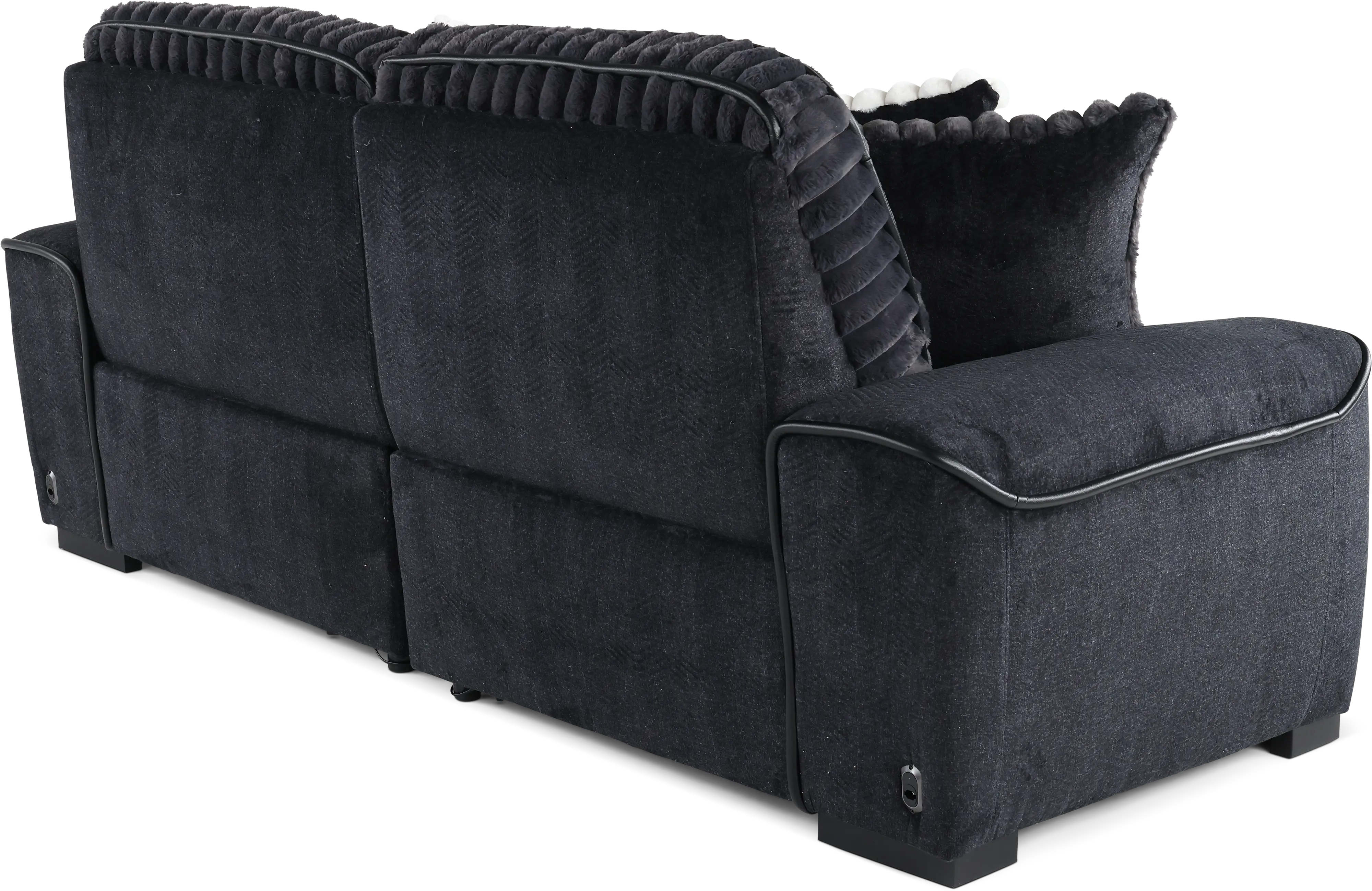 Presley Charcoal 2 Piece Power Reclining Loveseat-7