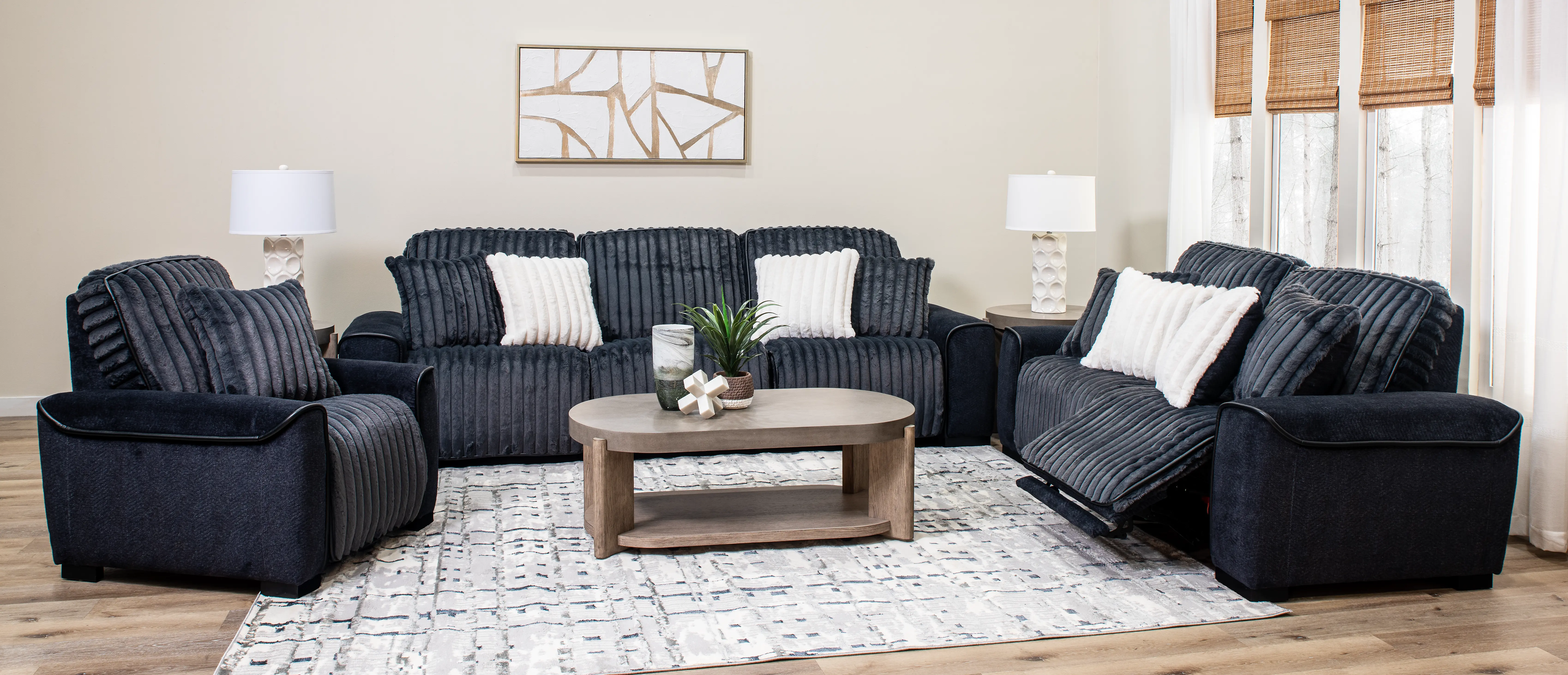 Presley Charcoal 3 Piece Power Reclining Sofa-2