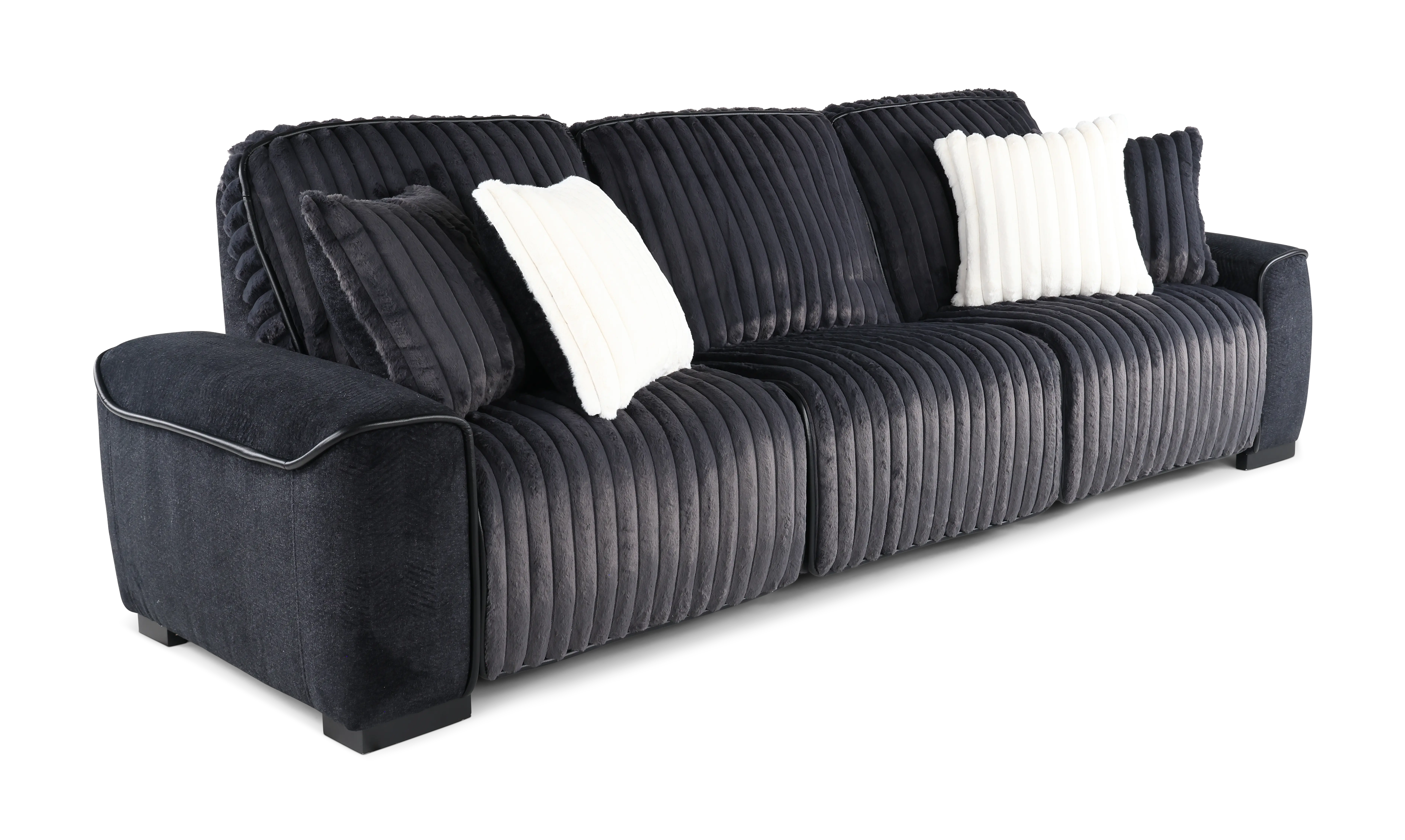 Presley Charcoal 3 Piece Power Reclining Sofa-4