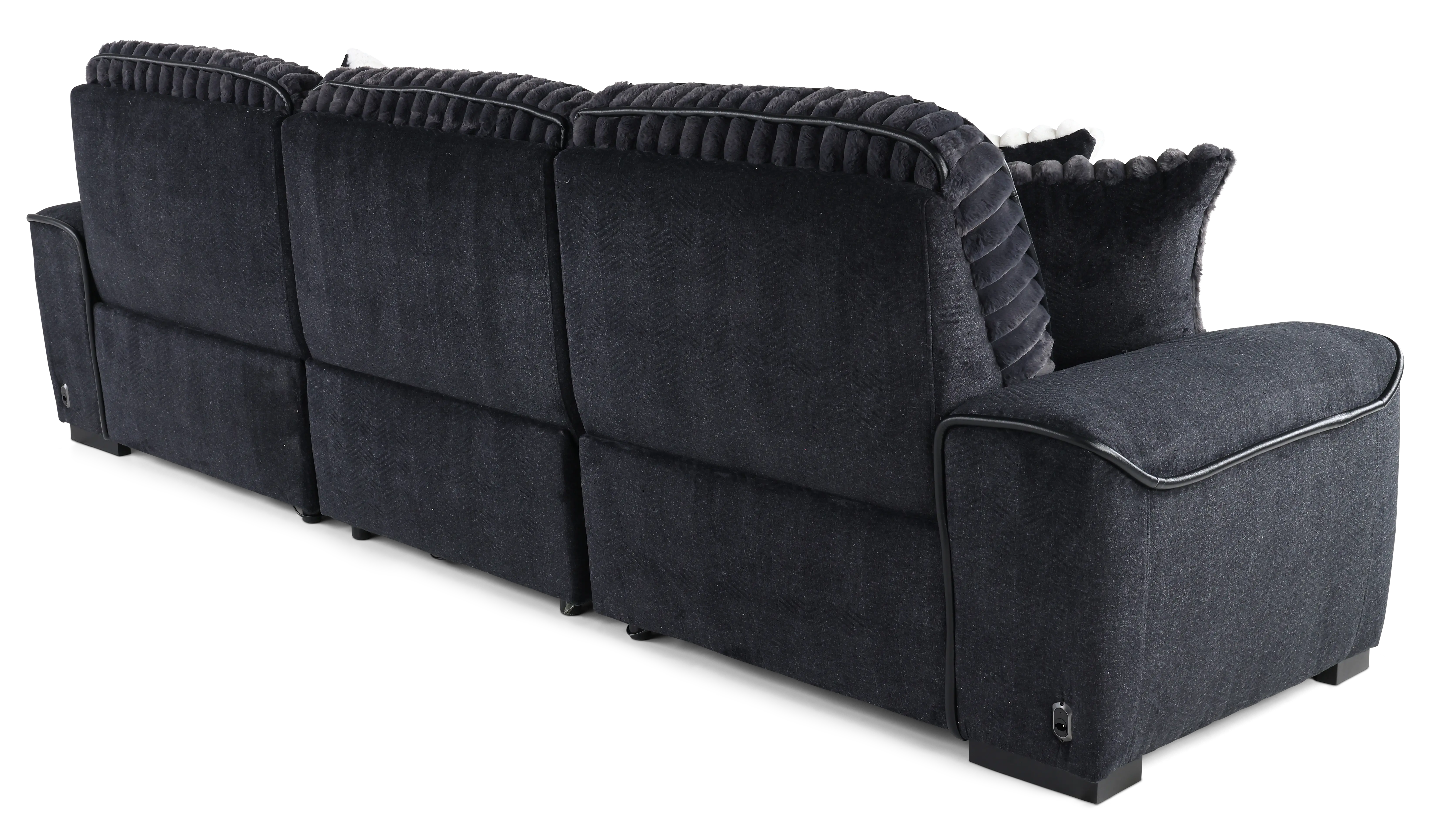 Presley Charcoal 3 Piece Power Reclining Sofa-7