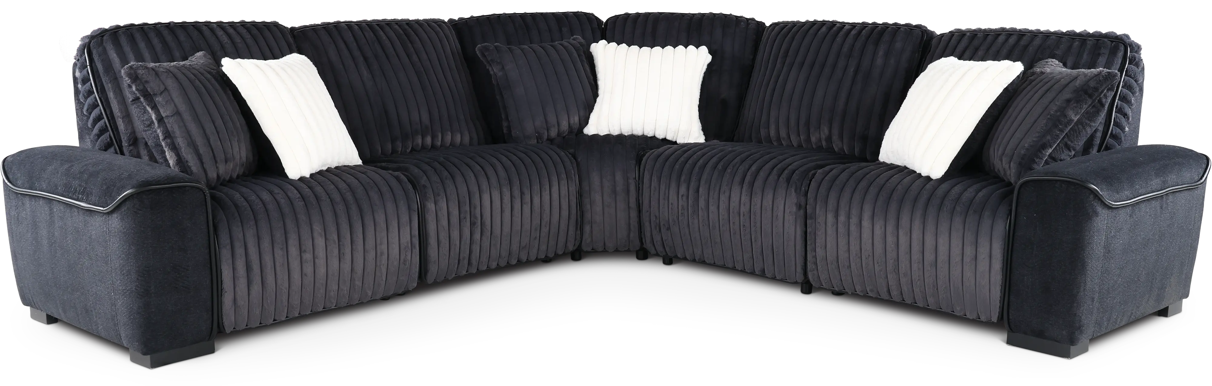 Presley Charcoal 5 Piece Power Reclining Sectional-1