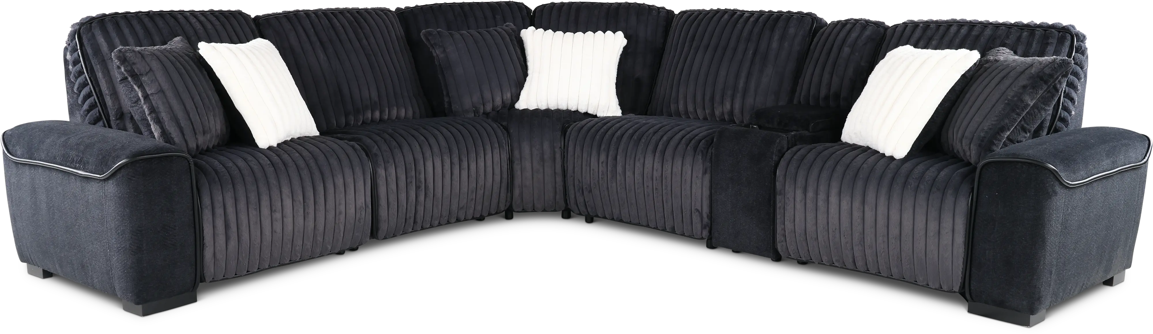 Presley Charcoal 6 Piece Power Reclining Sectional-1