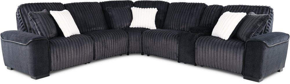 Presley Charcoal 6 Piece Power Reclining Sectional