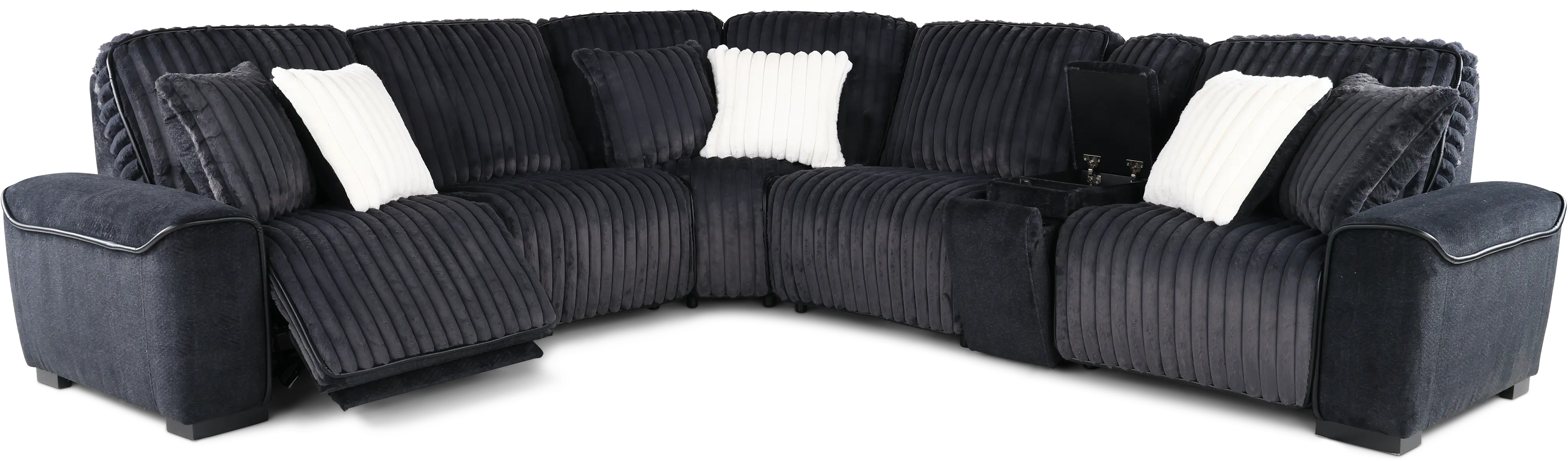 Presley Charcoal 6 Piece Power Reclining Sectional-4