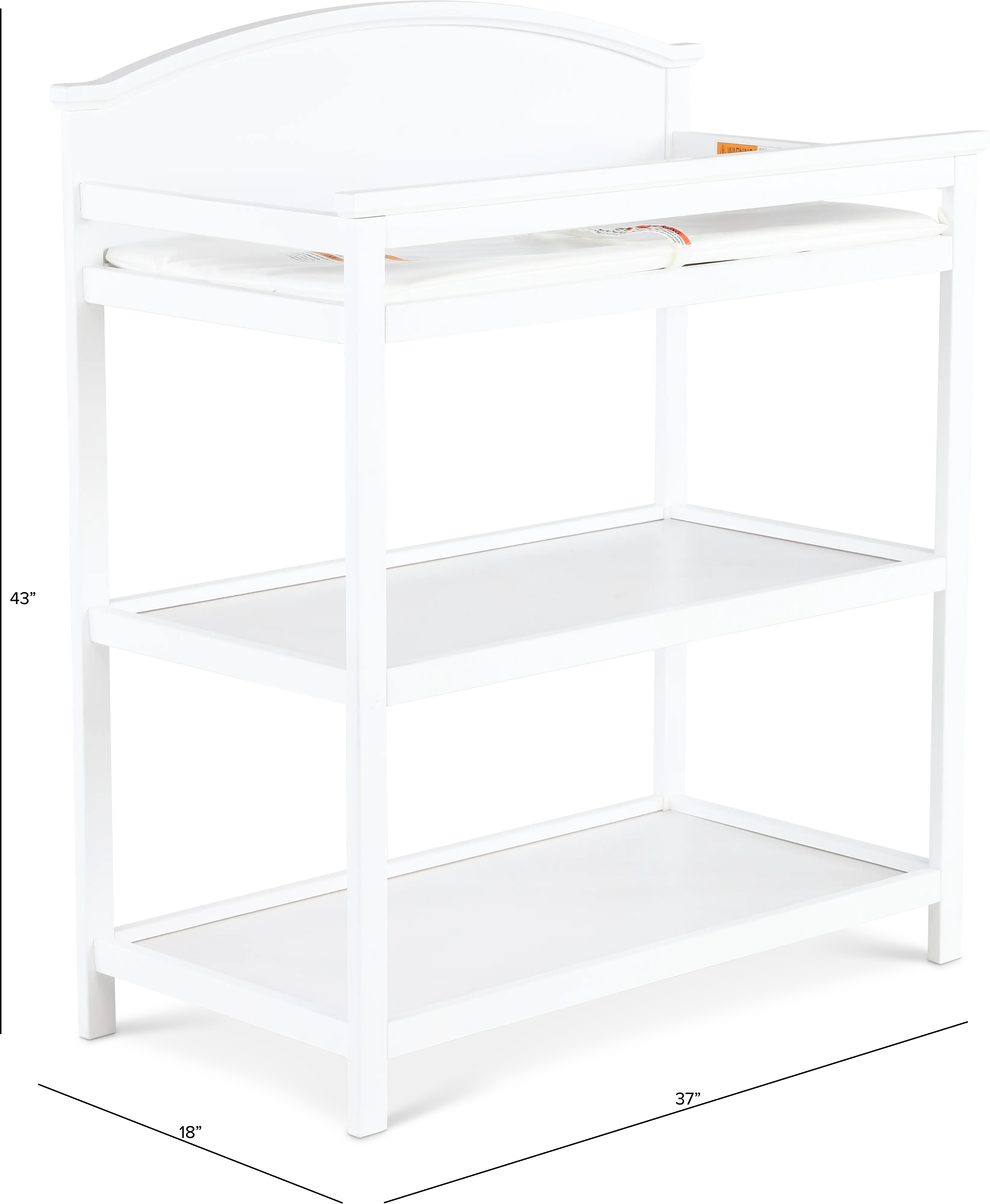 Harper White Changing Table with Pad-3