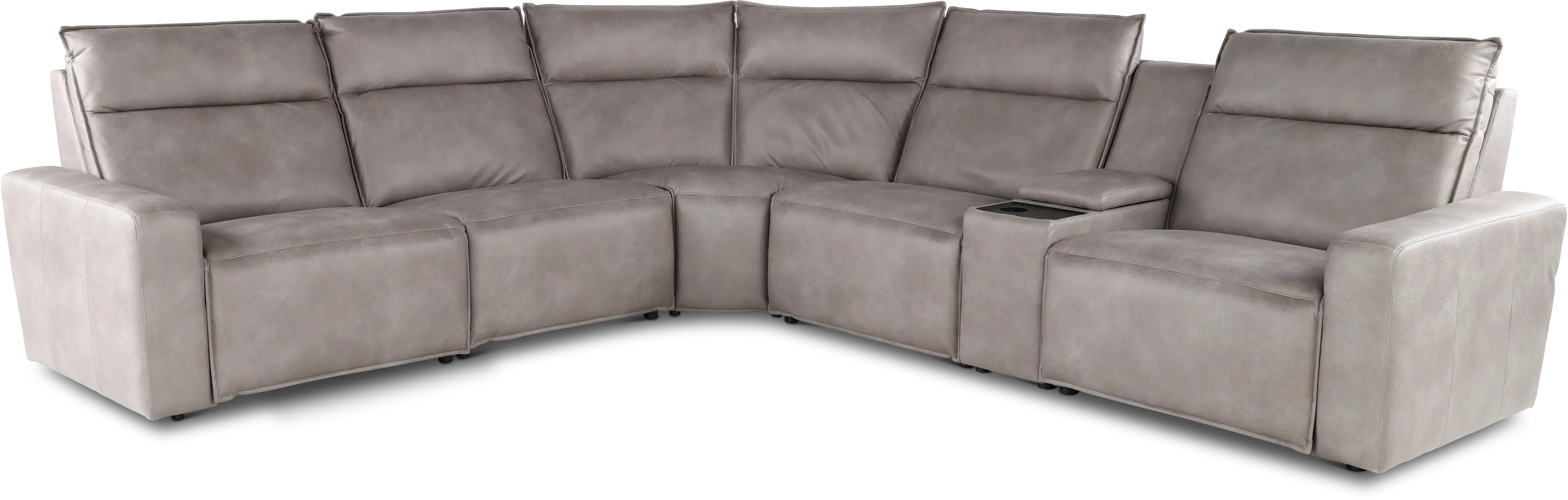 Teramo Silverston 6-Piece Power Reclining Sectional with Audio Console-1
