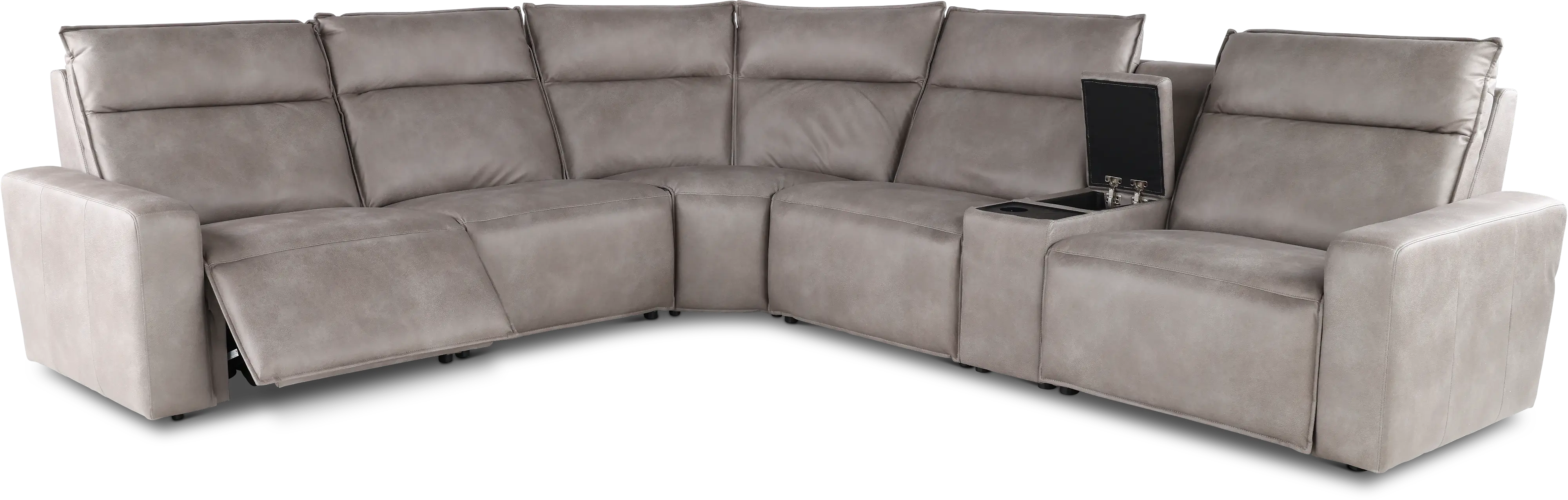 Teramo Silverston 6-Piece Power Reclining Sectional with Audio Console-4
