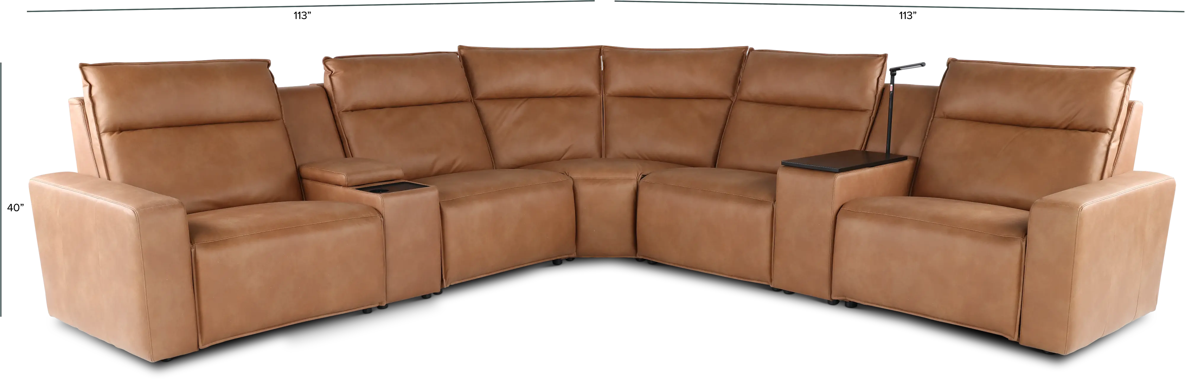 Teramo Saddle 7-Piece Power Reclining Sectional with Audio Console-3