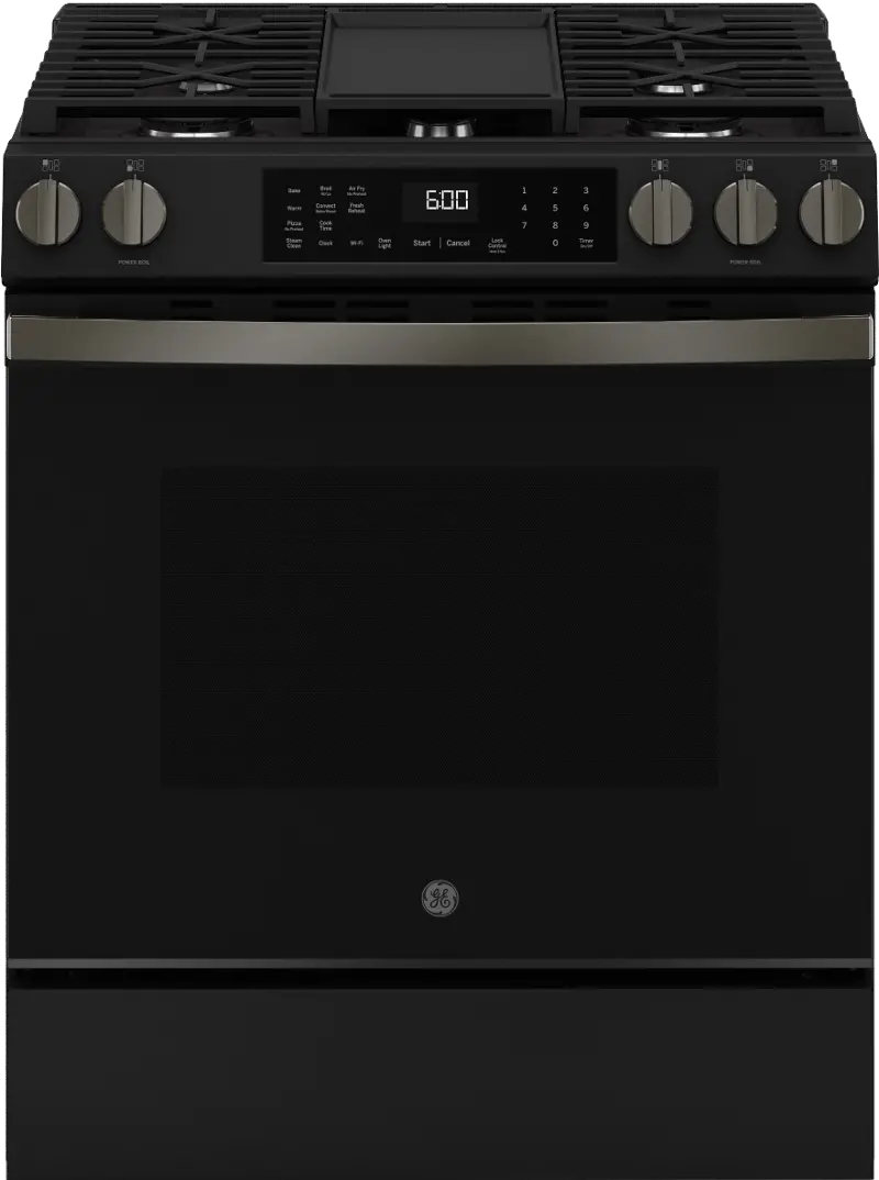 GE 5.3 Cu Ft Single Oven Range - Black Stainless Steel