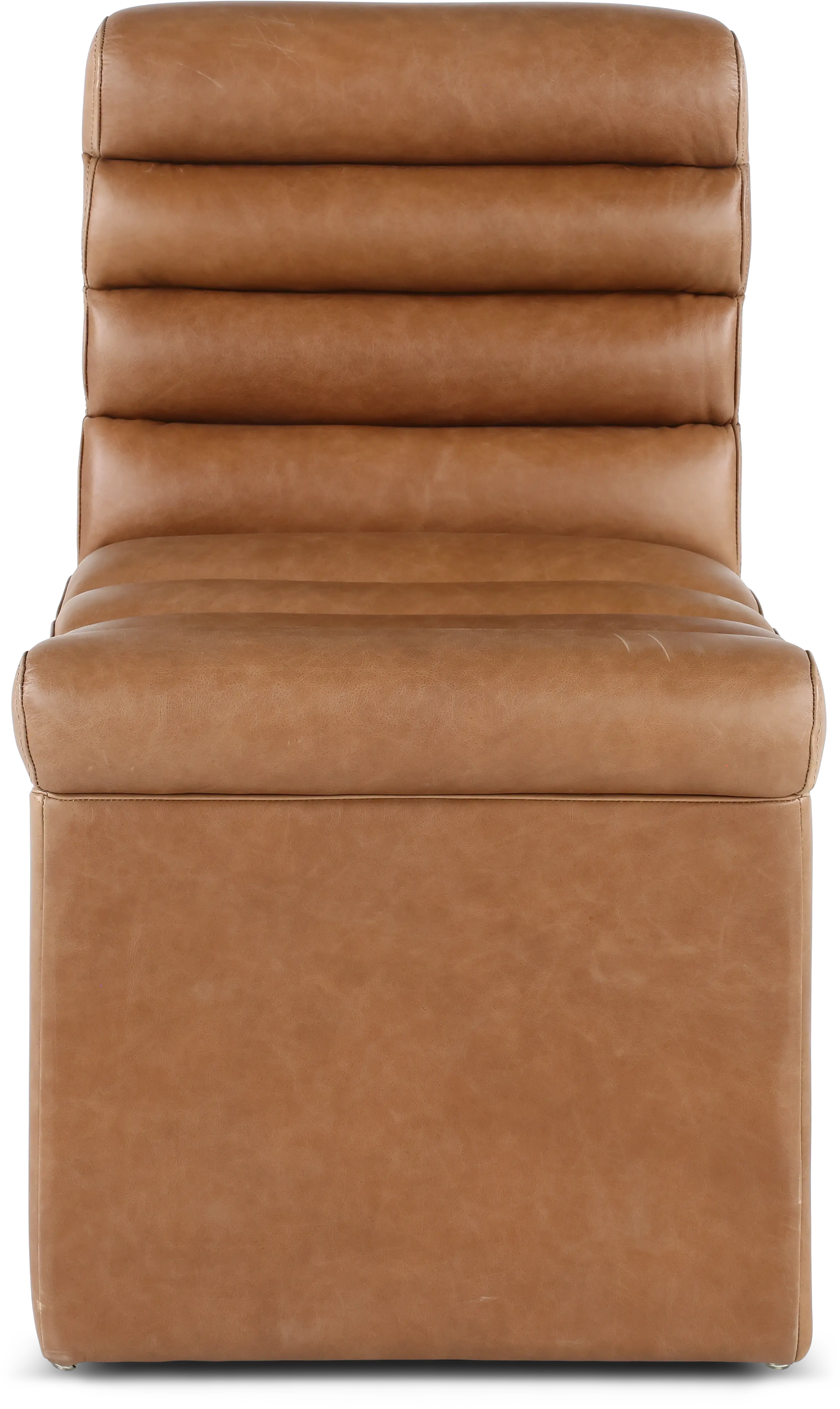 Copley Brown Upholstered Dining Chair with Casters-3