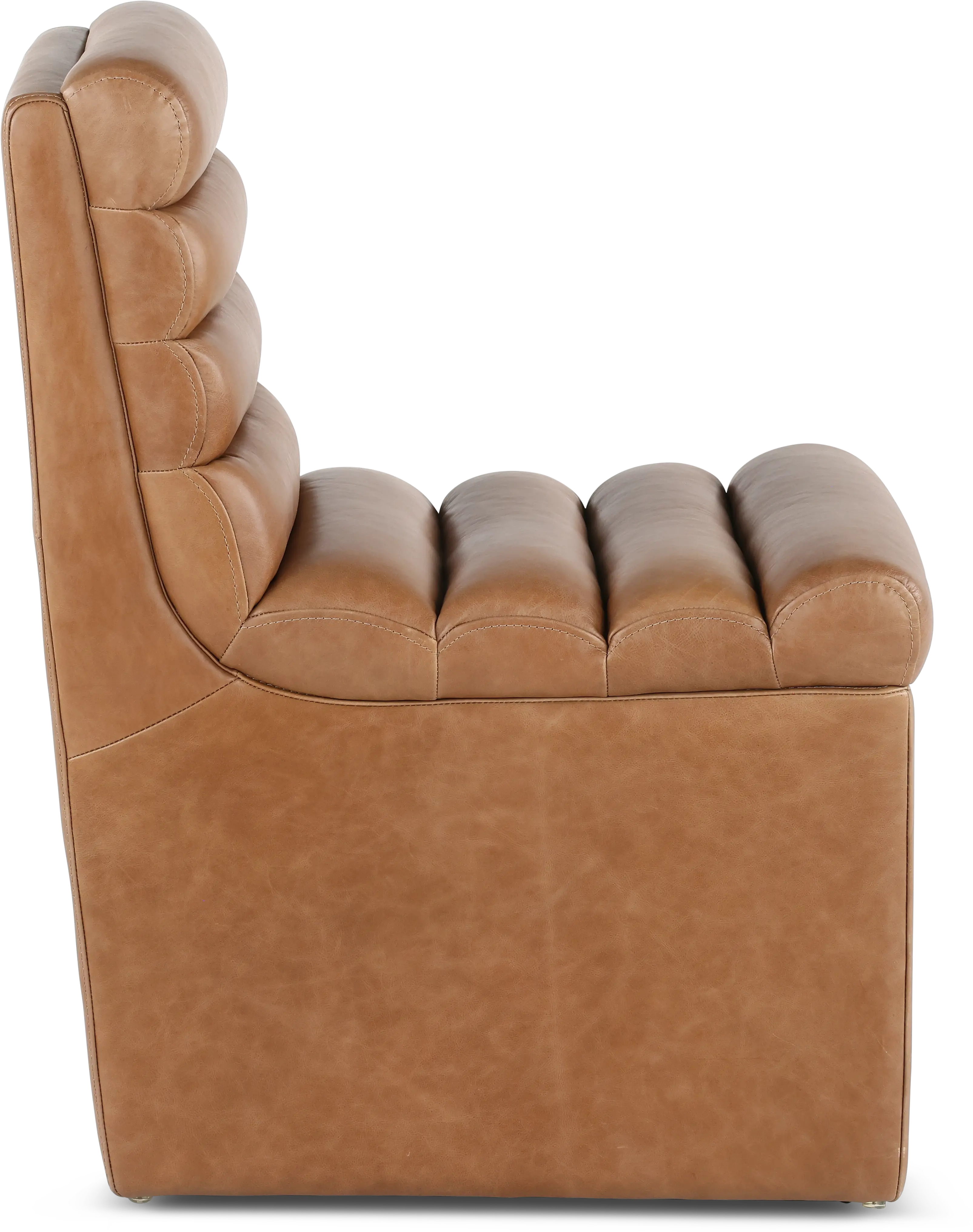 Copley Brown Upholstered Dining Chair with Casters-5