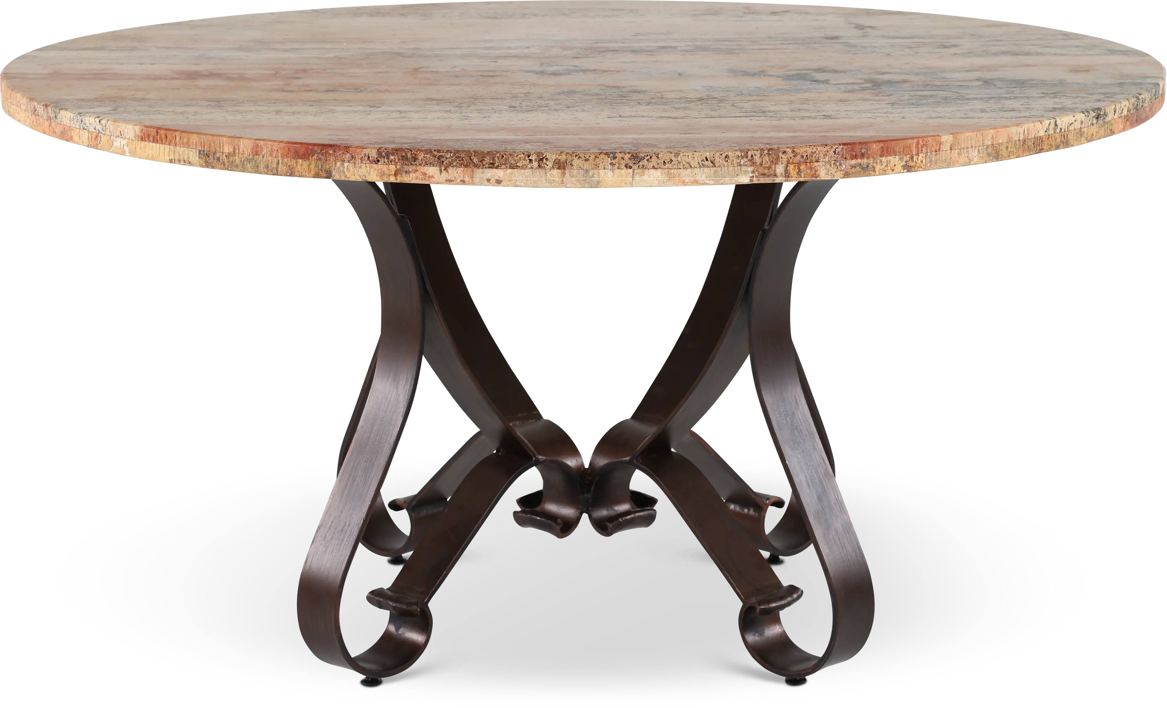 Del Rio Yellow Travertine and Steel Dining Table-1