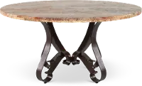 Del Rio Yellow Travertine and Steel Dining Table