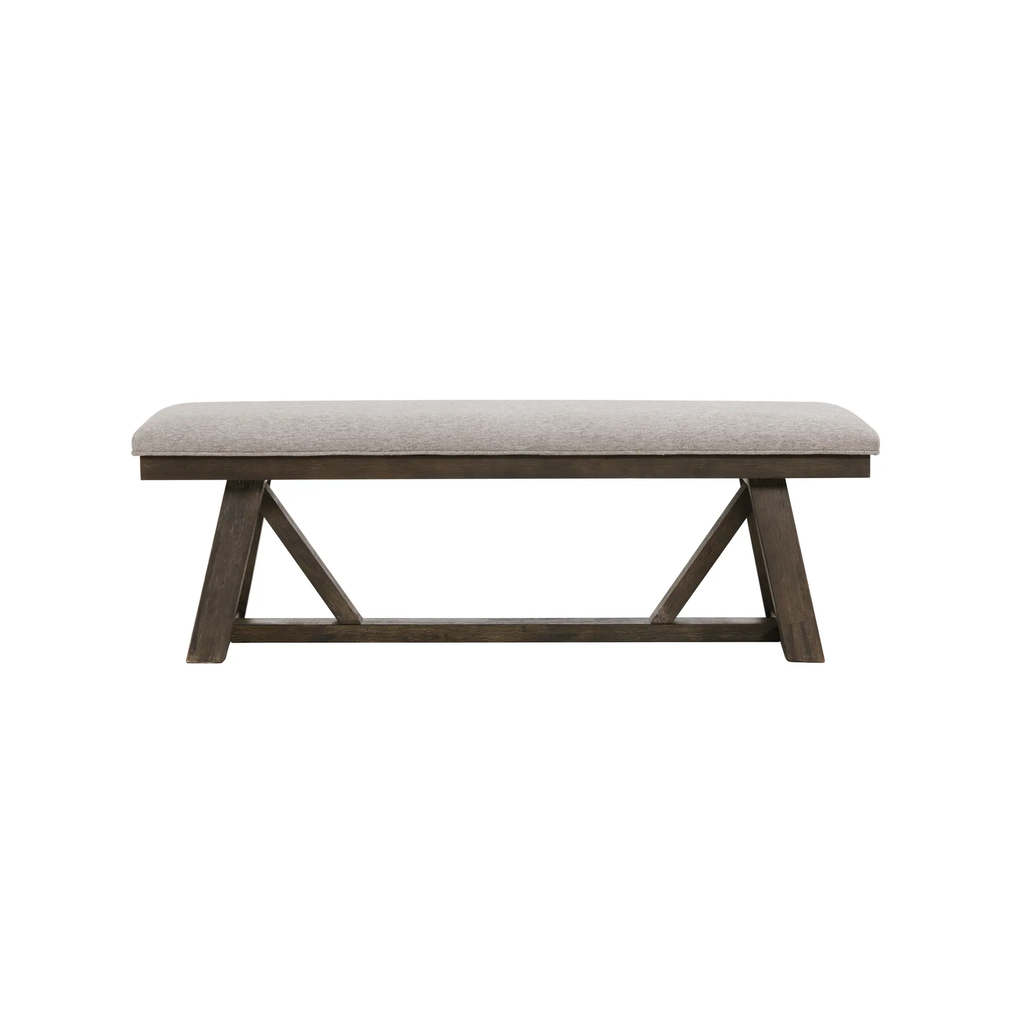 Hearst Dark Brown and Gray Upholstered Dining Bench-1