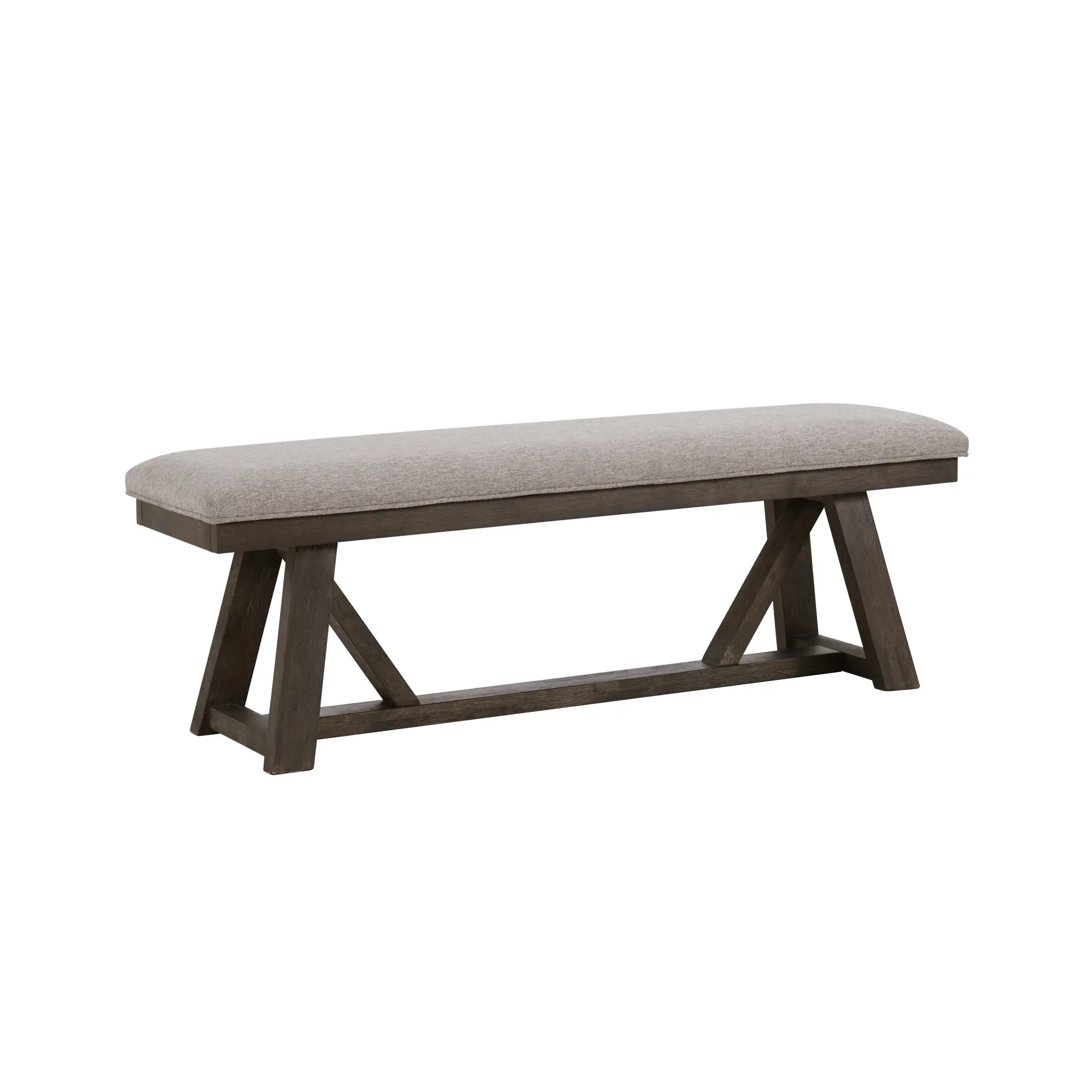 Hearst Dark Brown and Gray Upholstered Dining Bench-4