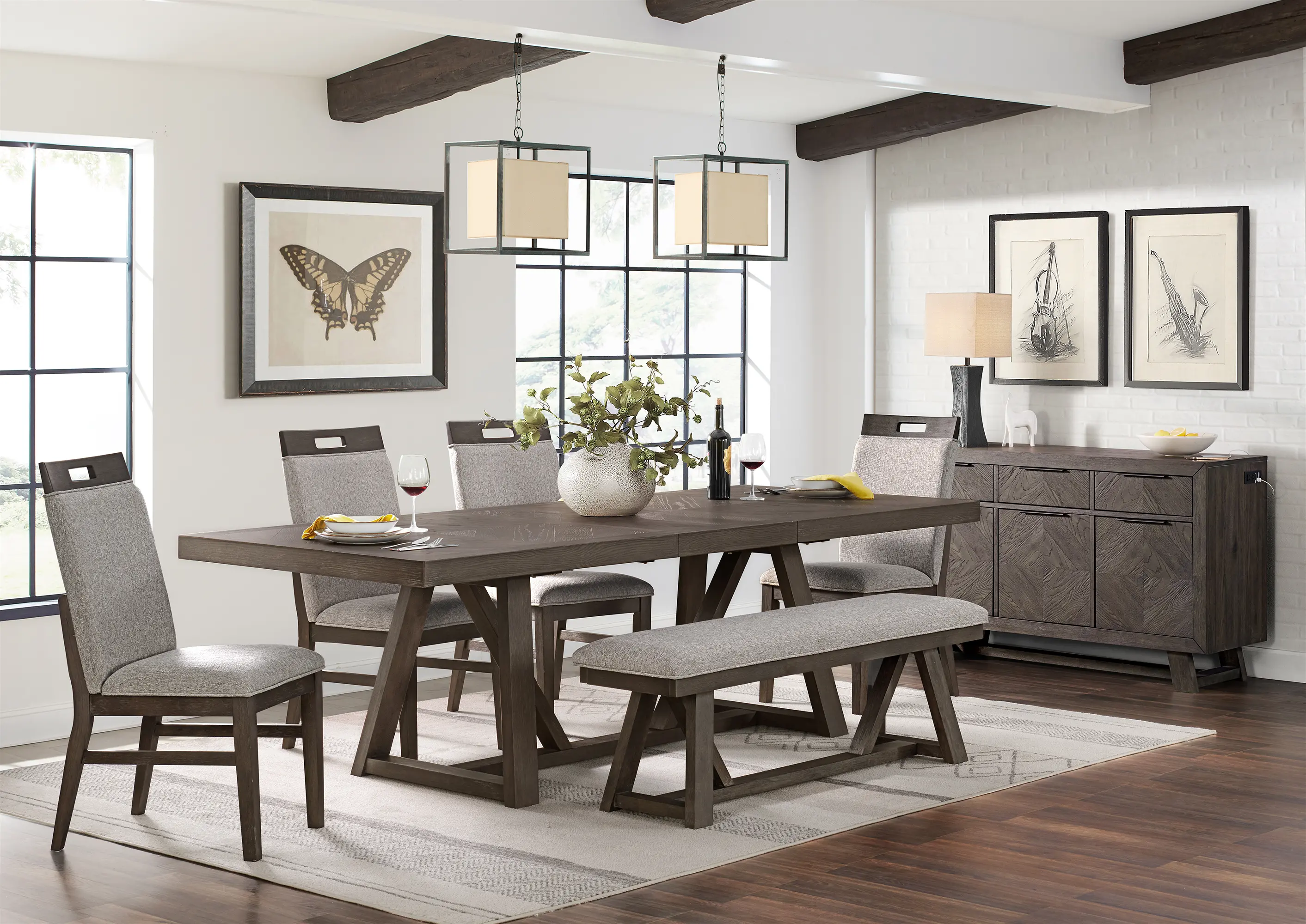 Hearst Dark Brown Dining Table-2