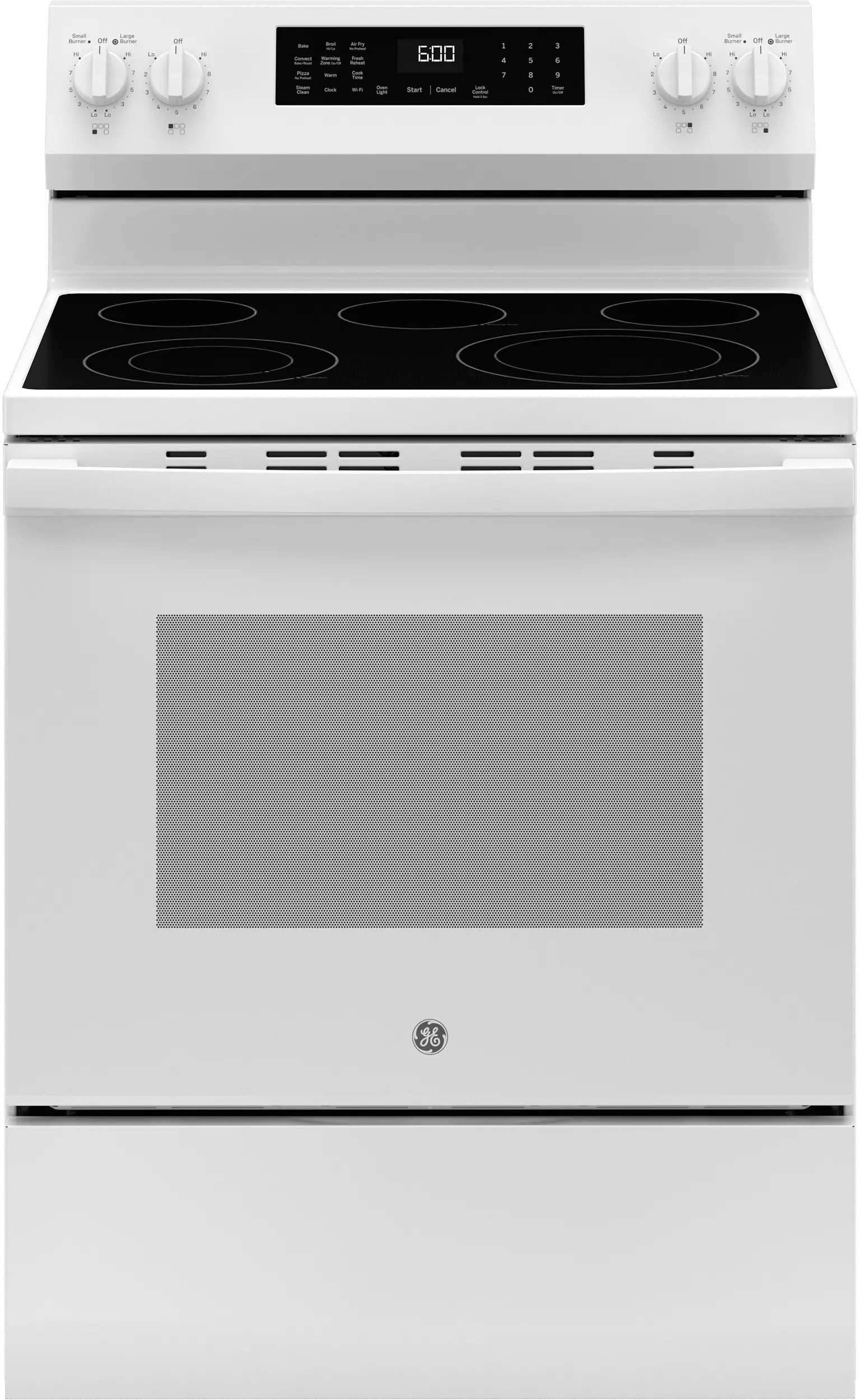 GRF600AV2WW GE 5.3 Cu Ft Single Oven Range with Air Fry - White-1