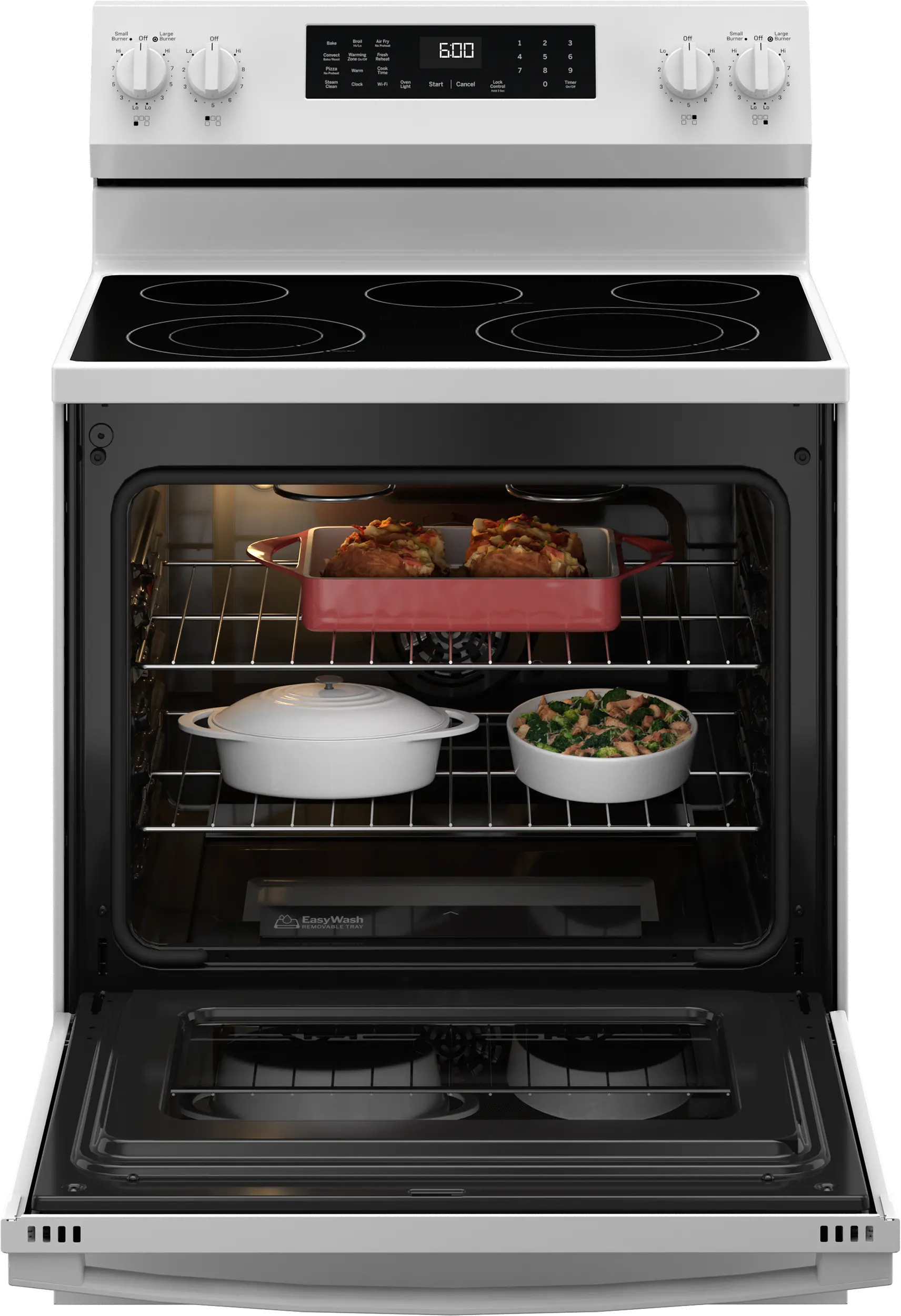 GRF600AV2WW GE 5.3 Cu Ft Single Oven Range with Air Fry - White-10