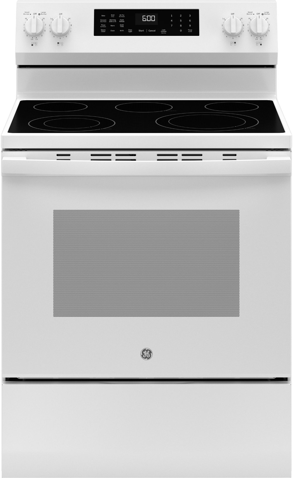 GE 5.3 Cu Ft Single Oven Range with Air Fry - White