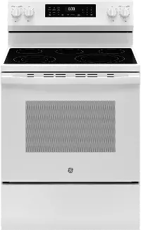 GRF600AV2WW GE 5.3 Cu Ft Single Oven Range with Air Fry - White