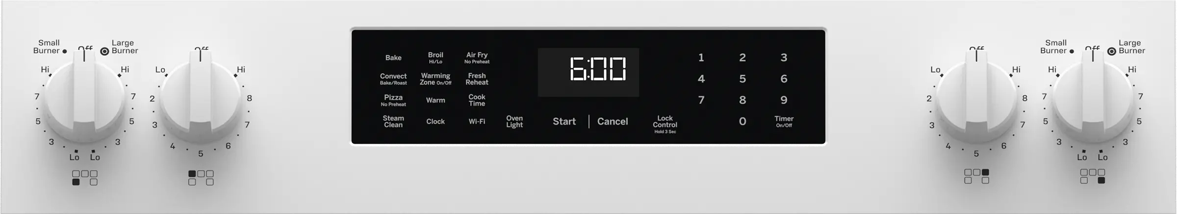 GRF600AV2WW GE 5.3 Cu Ft Single Oven Range with Air Fry - White-8