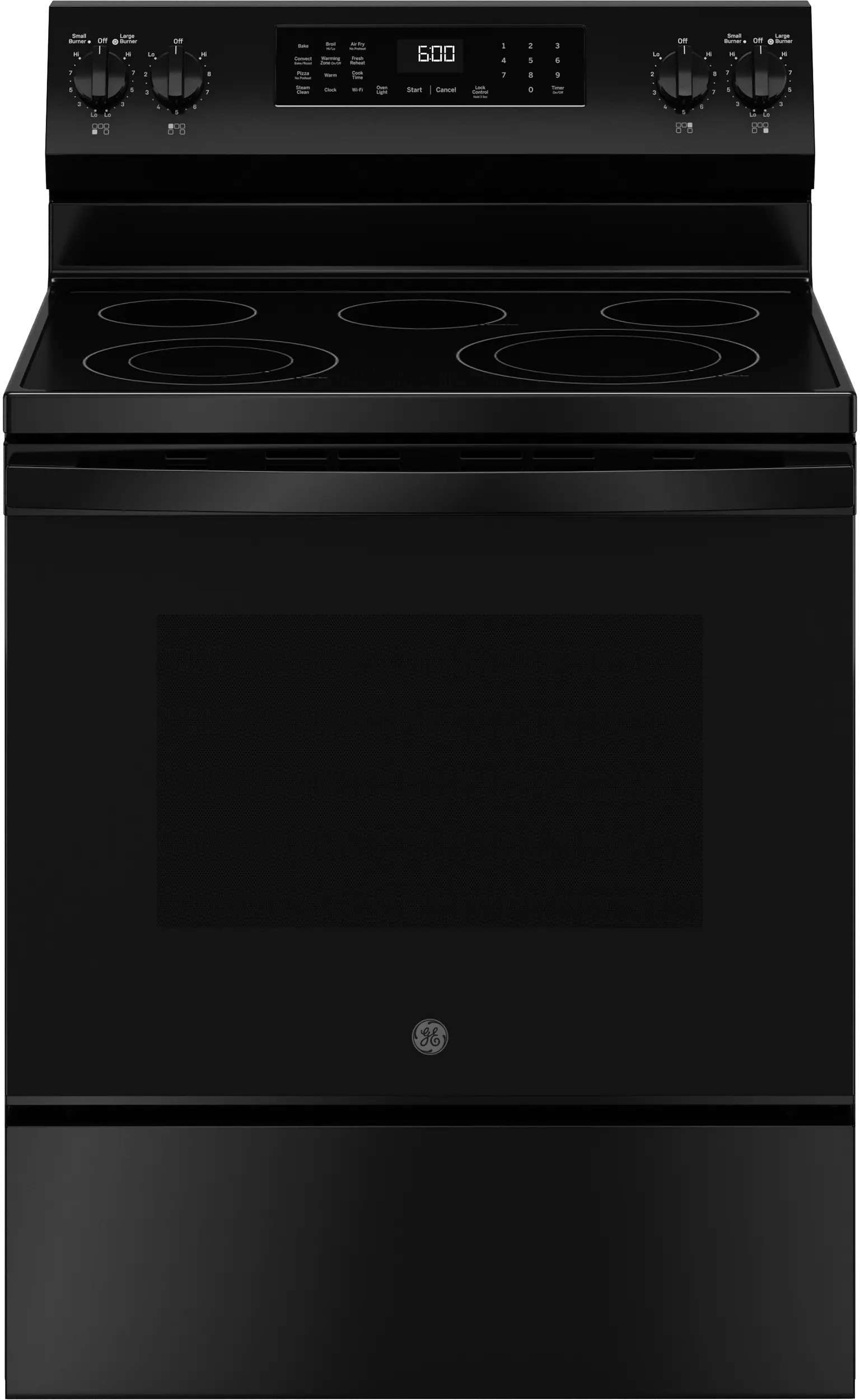 GRF600AVBB GE 5.3 Cu Ft Single Oven Range with Air Fry - Black-1