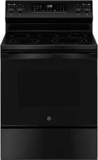GRF600AVBB GE 5.3 Cu Ft Single Oven Range with Air Fry - Black