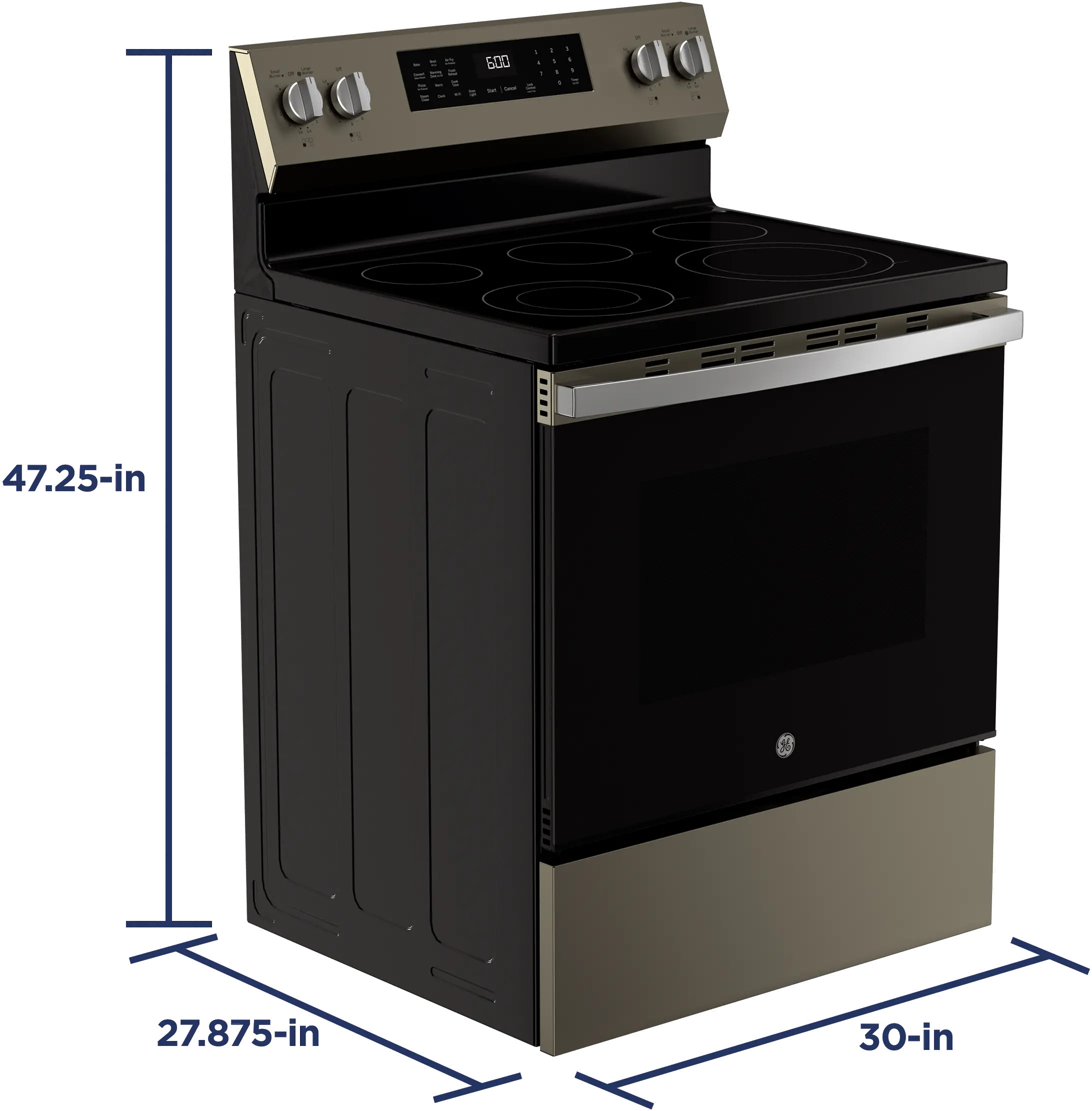 GRF600AVES GE 5.3 Cu Ft Single Oven Range with Air Fry - Slate-4