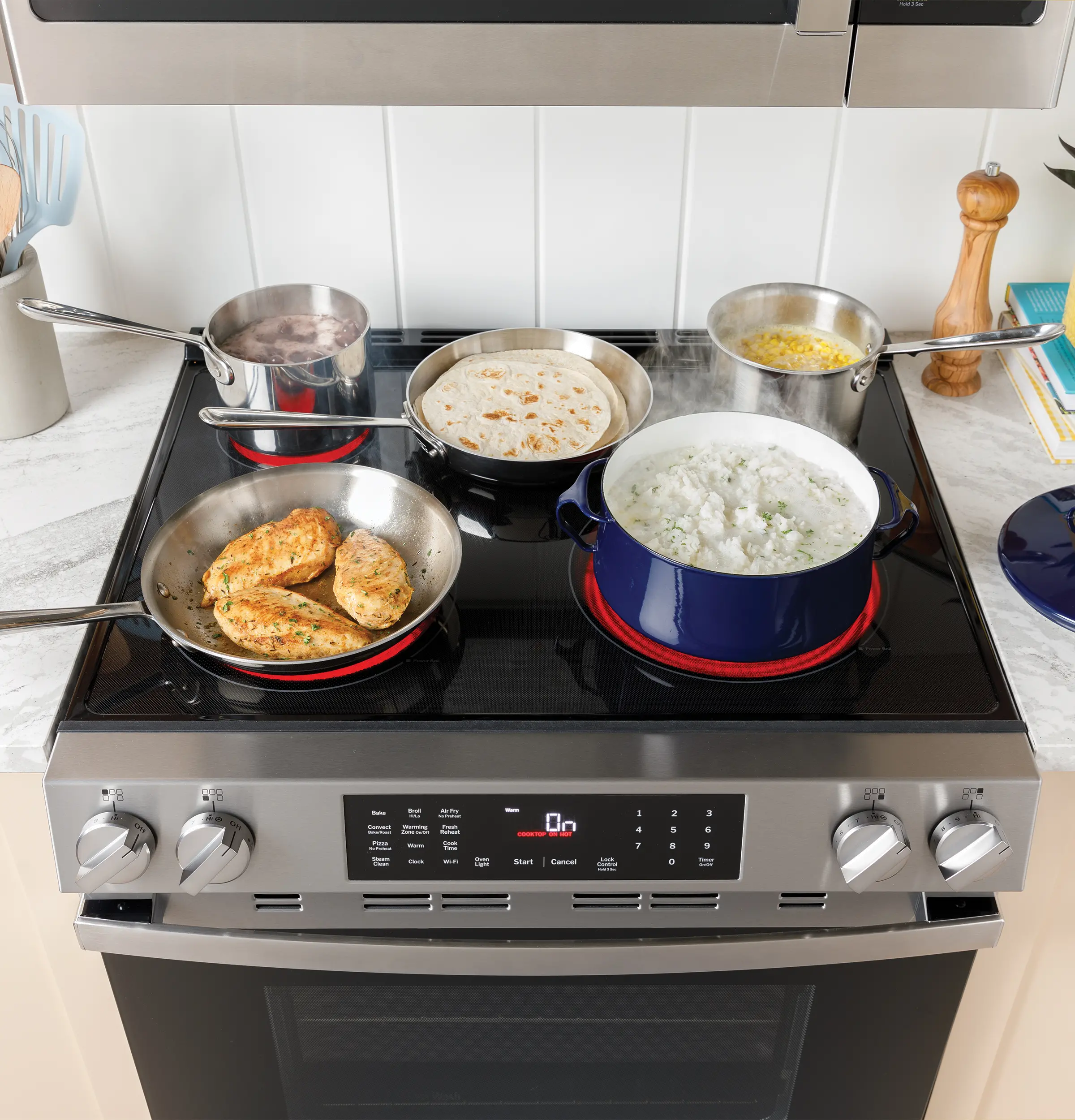 GRF600AVES GE 5.3 Cu Ft Single Oven Range with Air Fry - Slate-1