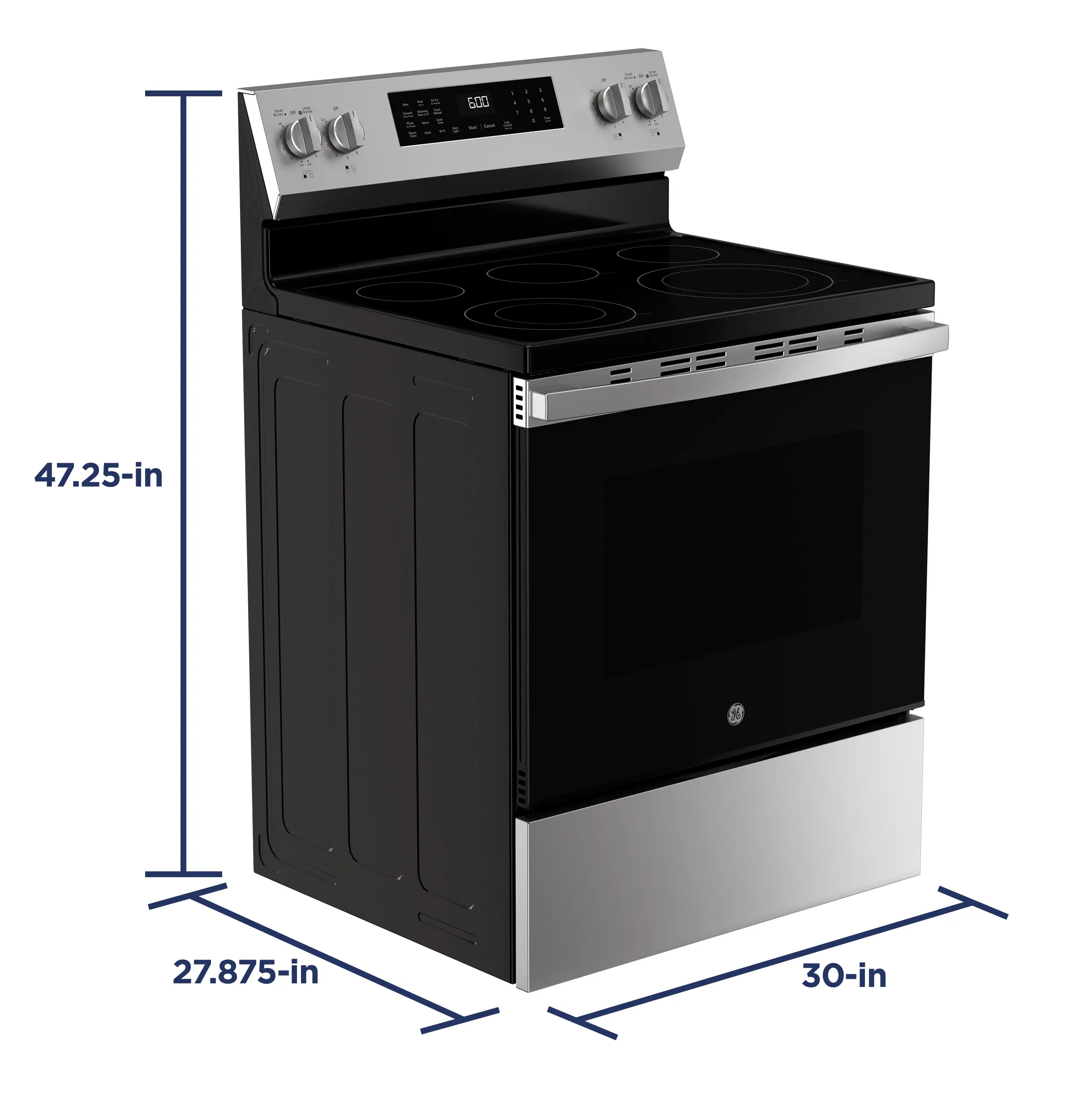 GRF600AVSS GE 5.3 Cu Ft Single Oven Range with Air Fry - Stainless Steel-3