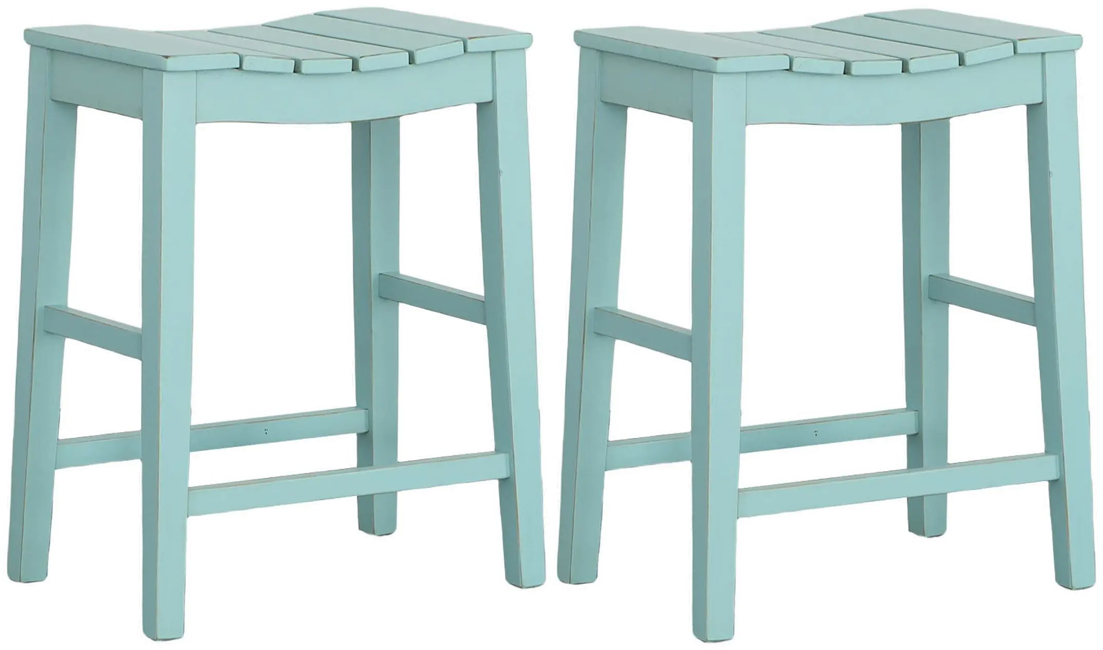 Holiday Light Blue Counter Stools, Set of 2-1